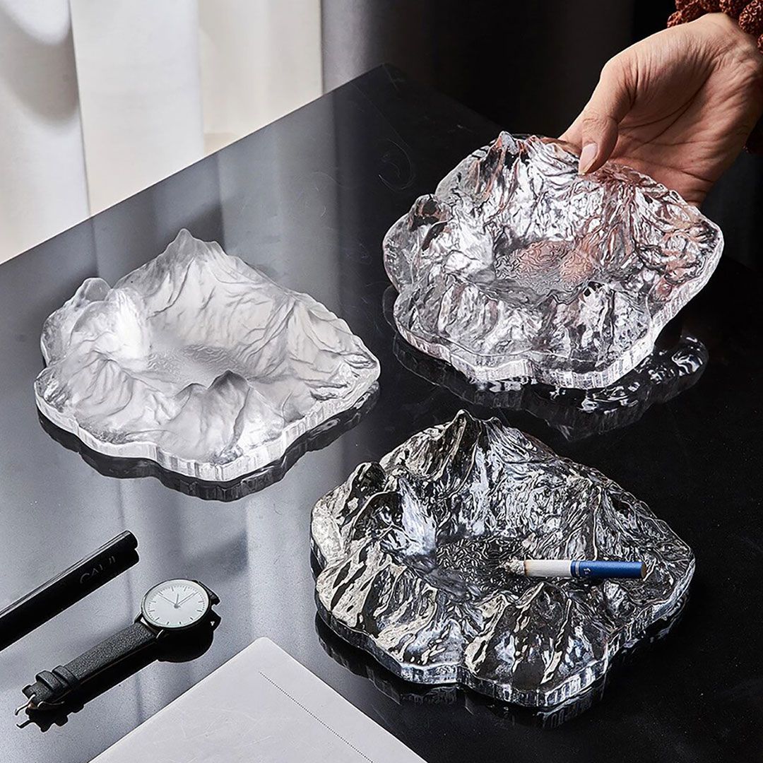 Ice Mount Crystal Trendy Glass Ashtray