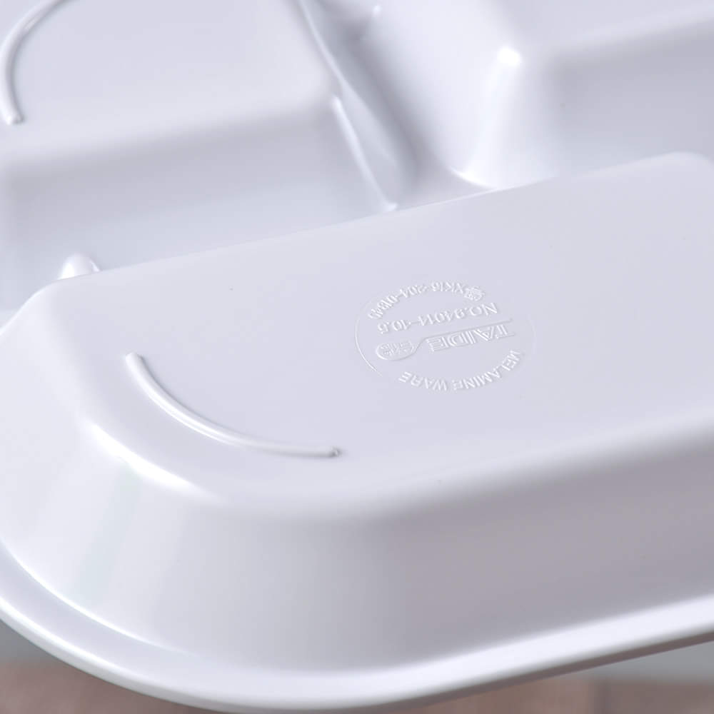 White Multi-Section Melamine Serving Plate
