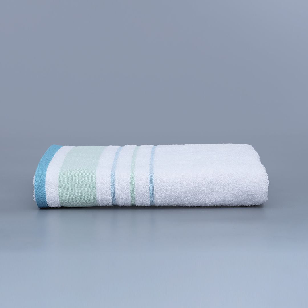 Super Soft Rainbow Stripes Bath Towels - Navy Blue Stripes