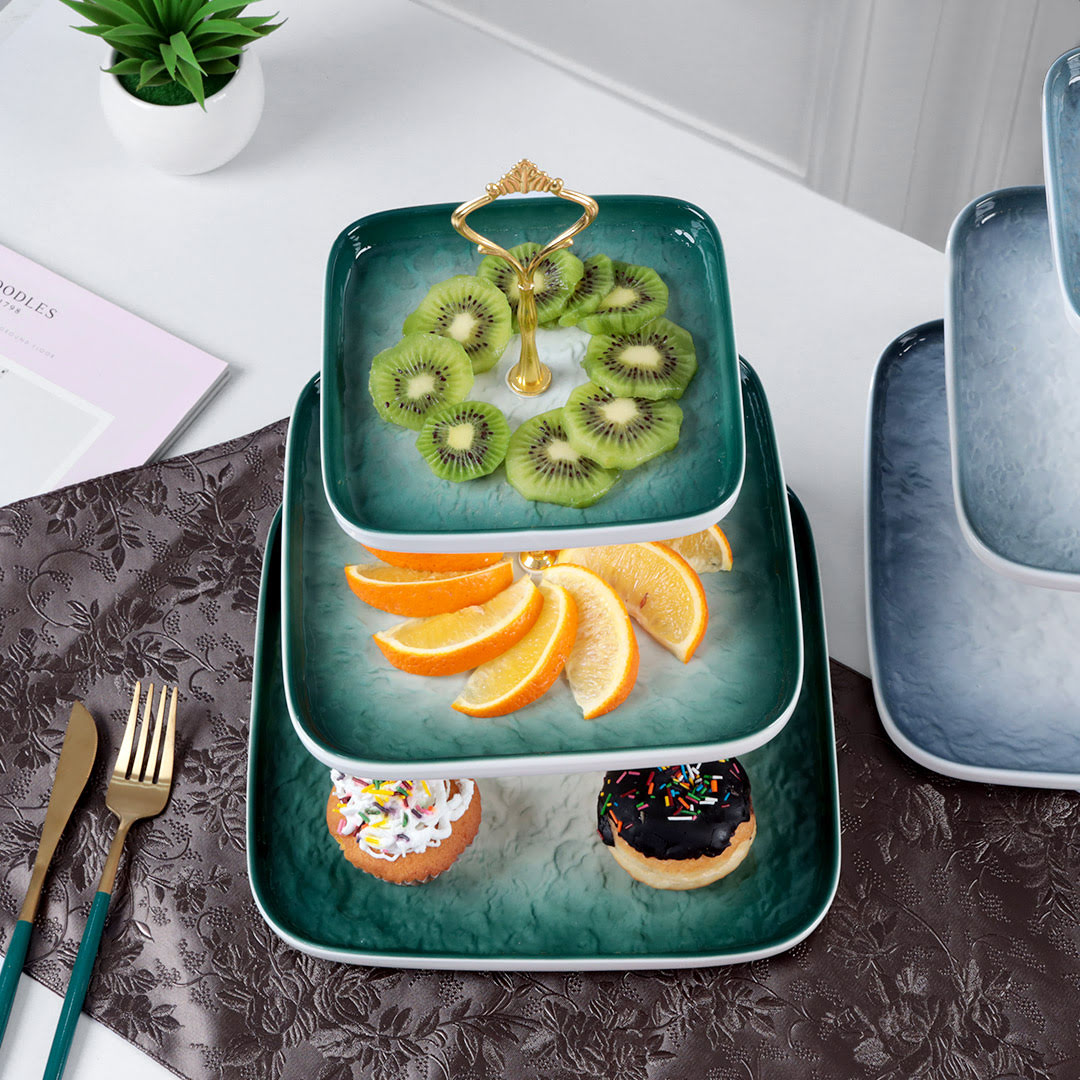 3 Tier European Style Ceramic Tray