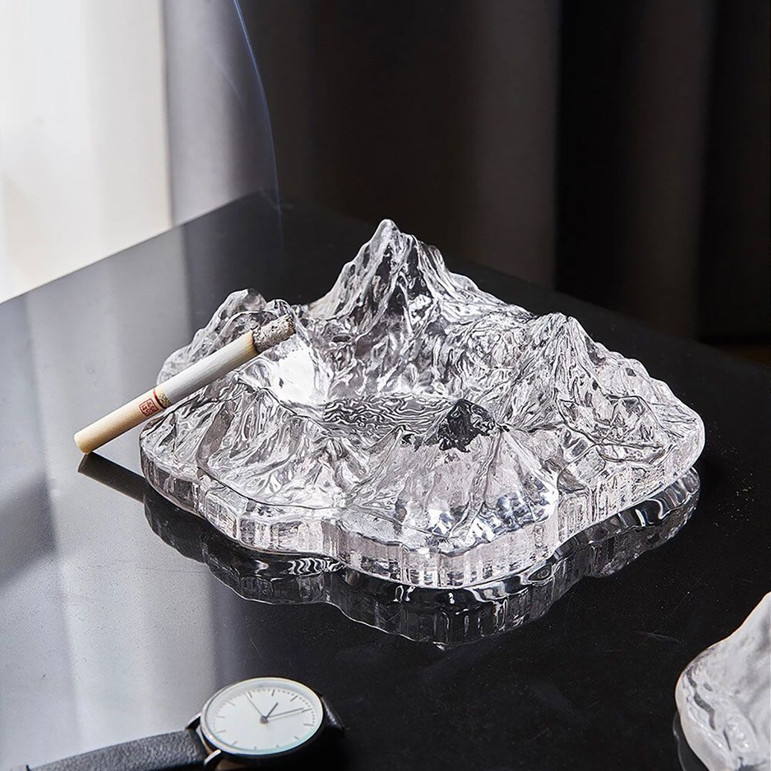 Ice Mount Crystal Trendy Glass Ashtray