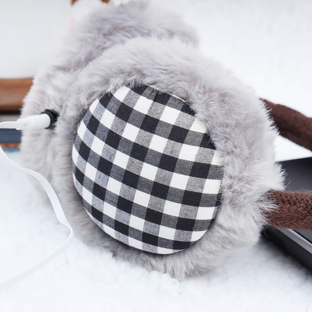 Lady Pure Plush Comfy Warmer Headband Musical Back Earmuffs