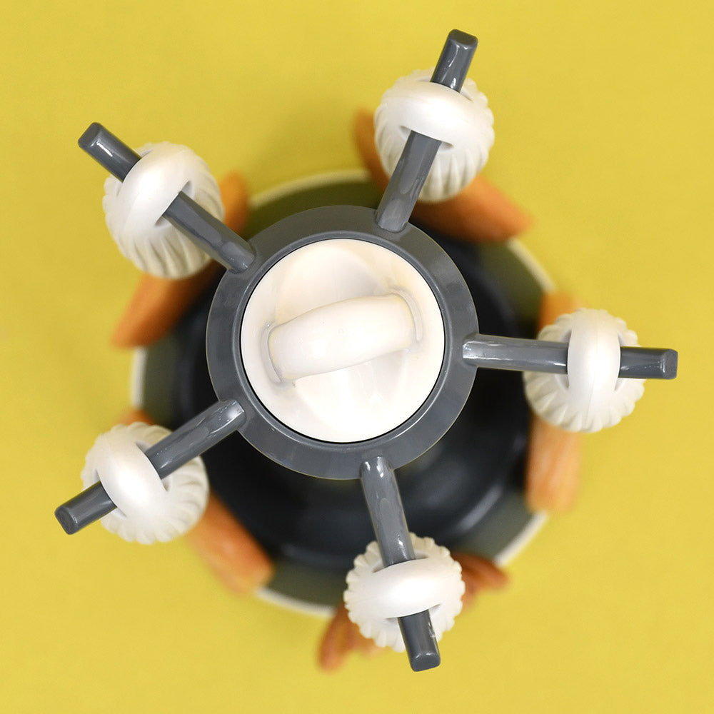 UTENSILS T&J BAMBOO 5 PCS WOODEN TOP SILICON HANDLE (WHITE)