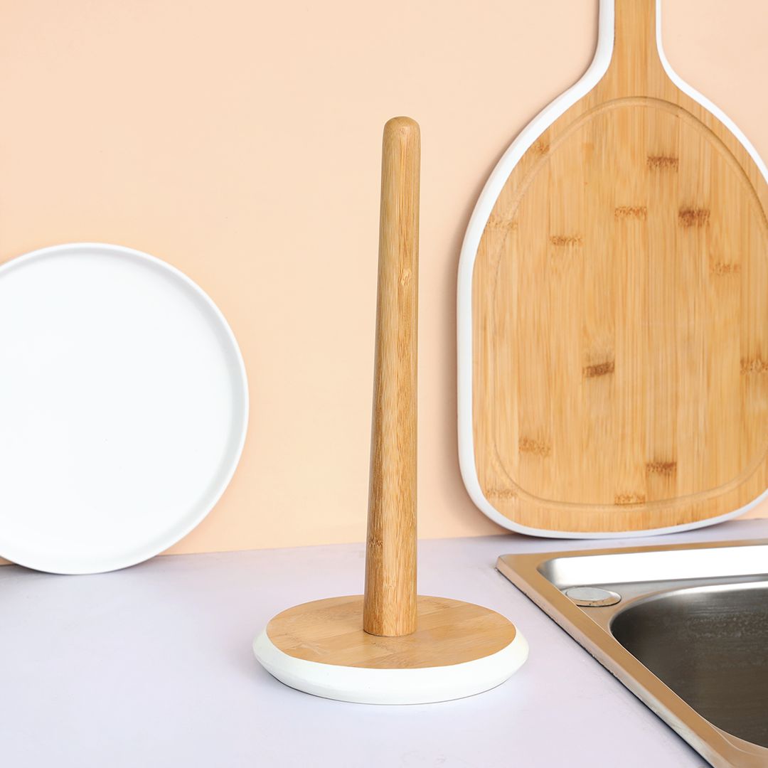 Tessie & Jessie Bamboo Wooden Tissue Roll Holde