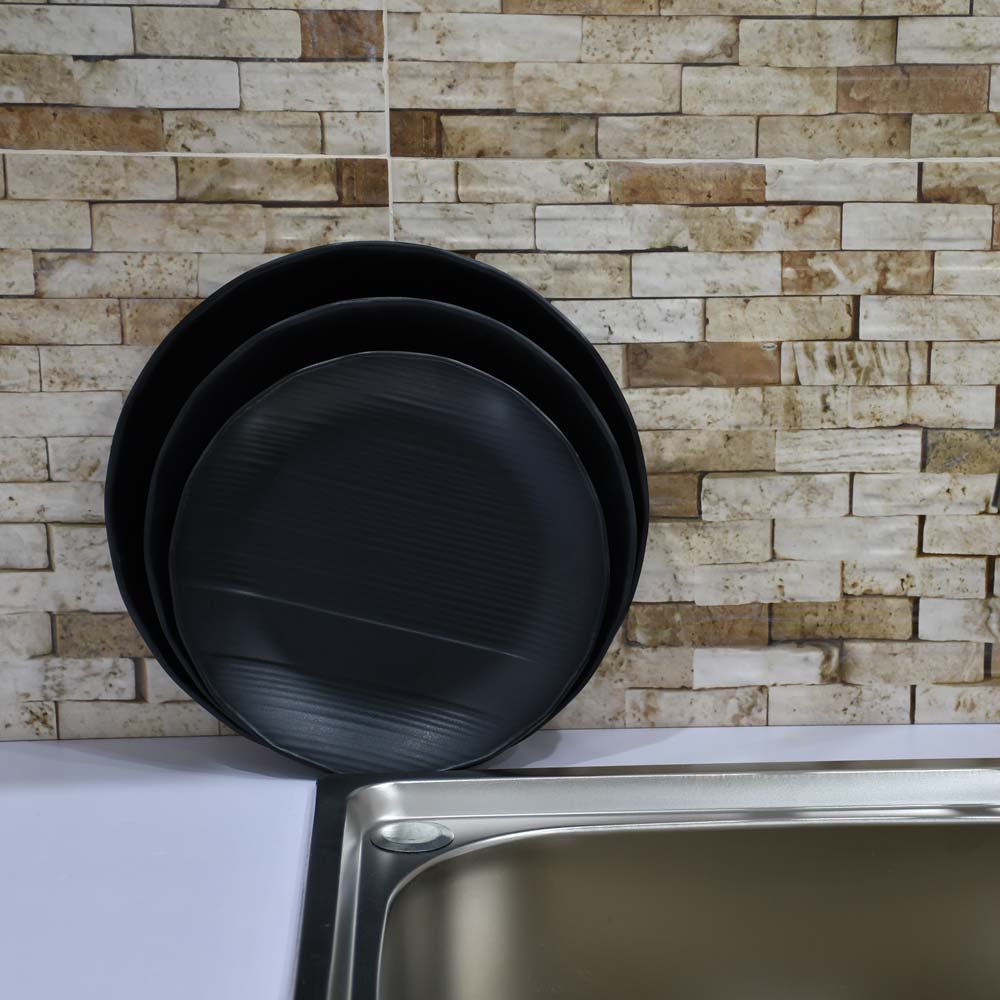 Dinnerware Plates Twisted Black - Melamine (4186353401965)