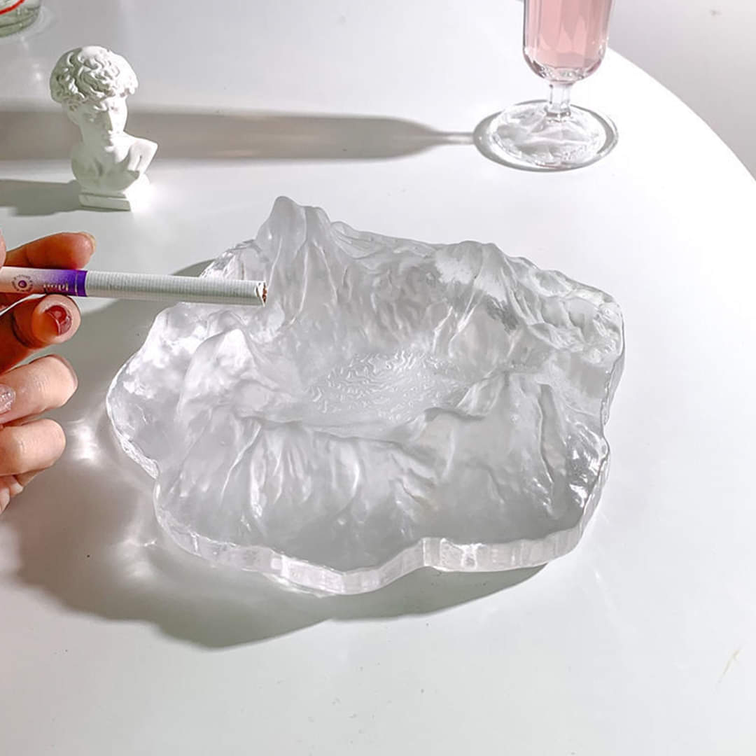 Ice Mount Crystal Trendy Glass Ashtray