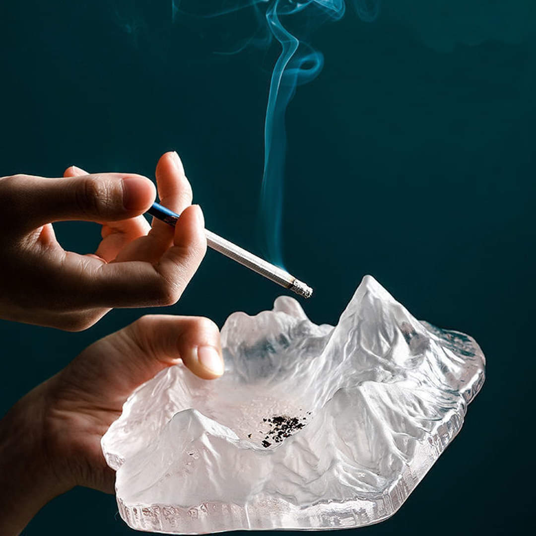 Ice Mount Crystal Trendy Glass Ashtray