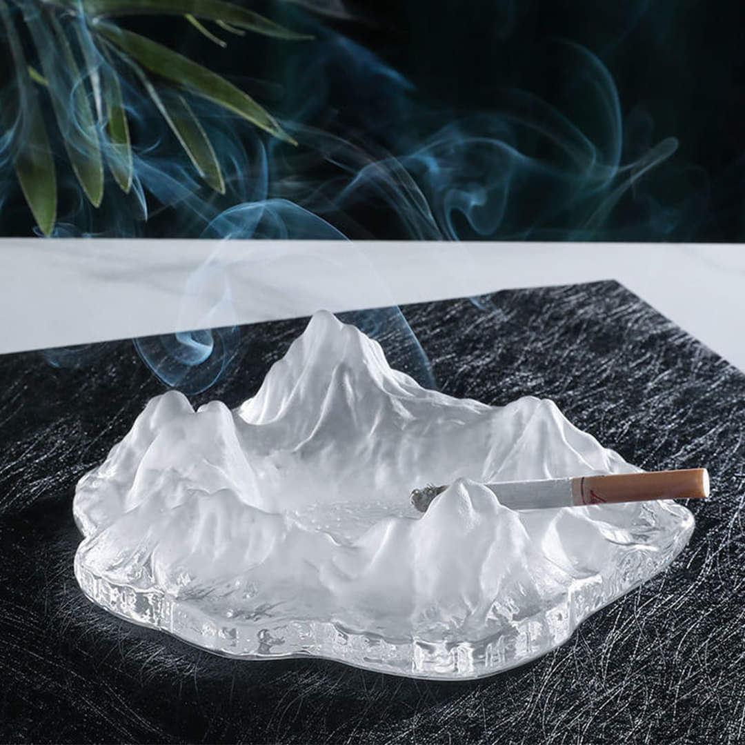 Ice Mount Crystal Trendy Glass Ashtray