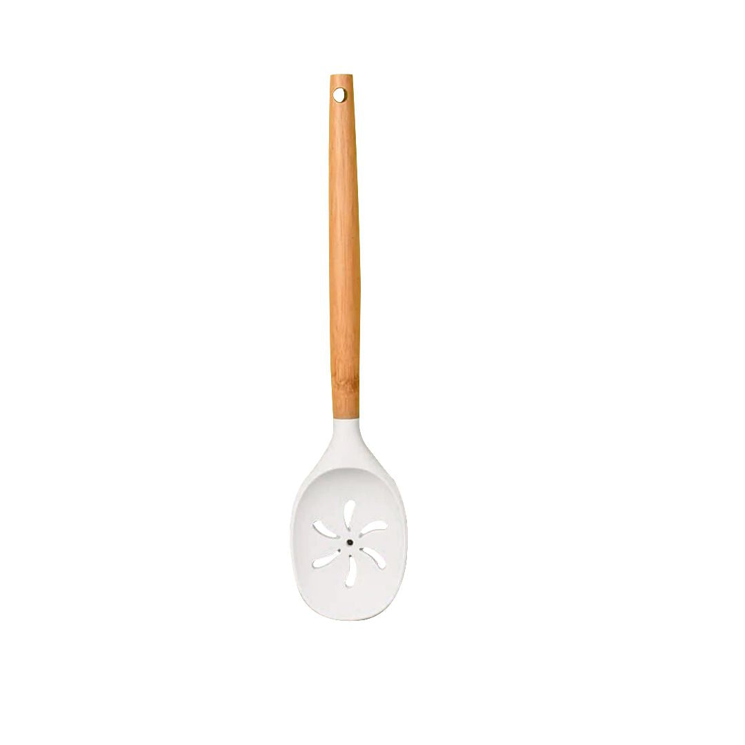 Bamboo Wood & Silicone Slotted Spoon