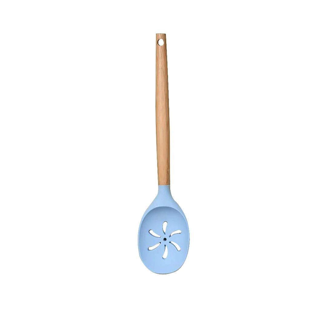Bamboo Wood & Silicone Slotted Spoon