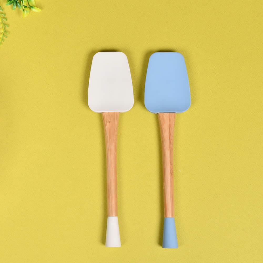 Kitchen Utensils Bamboo Wood Silicone Non Stick Spoon