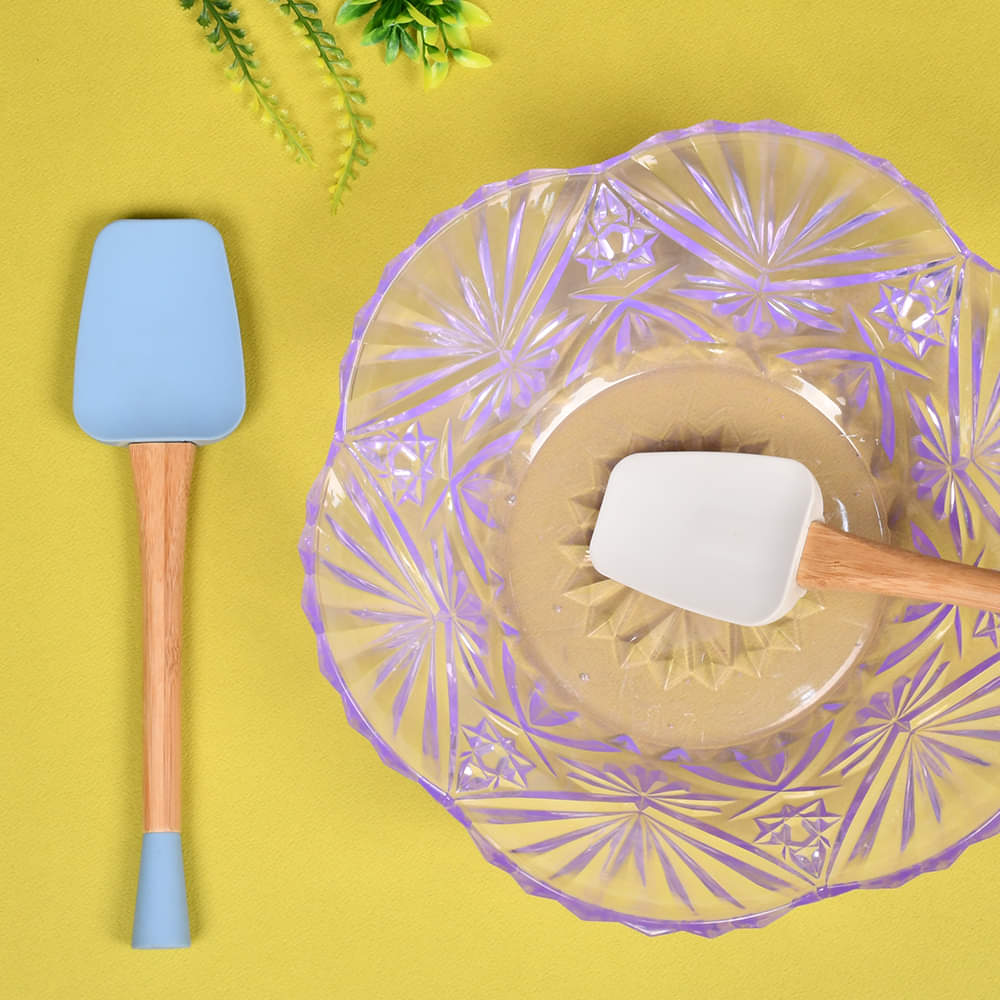 Kitchen Utensils Bamboo Wood Silicone Non Stick Spoon