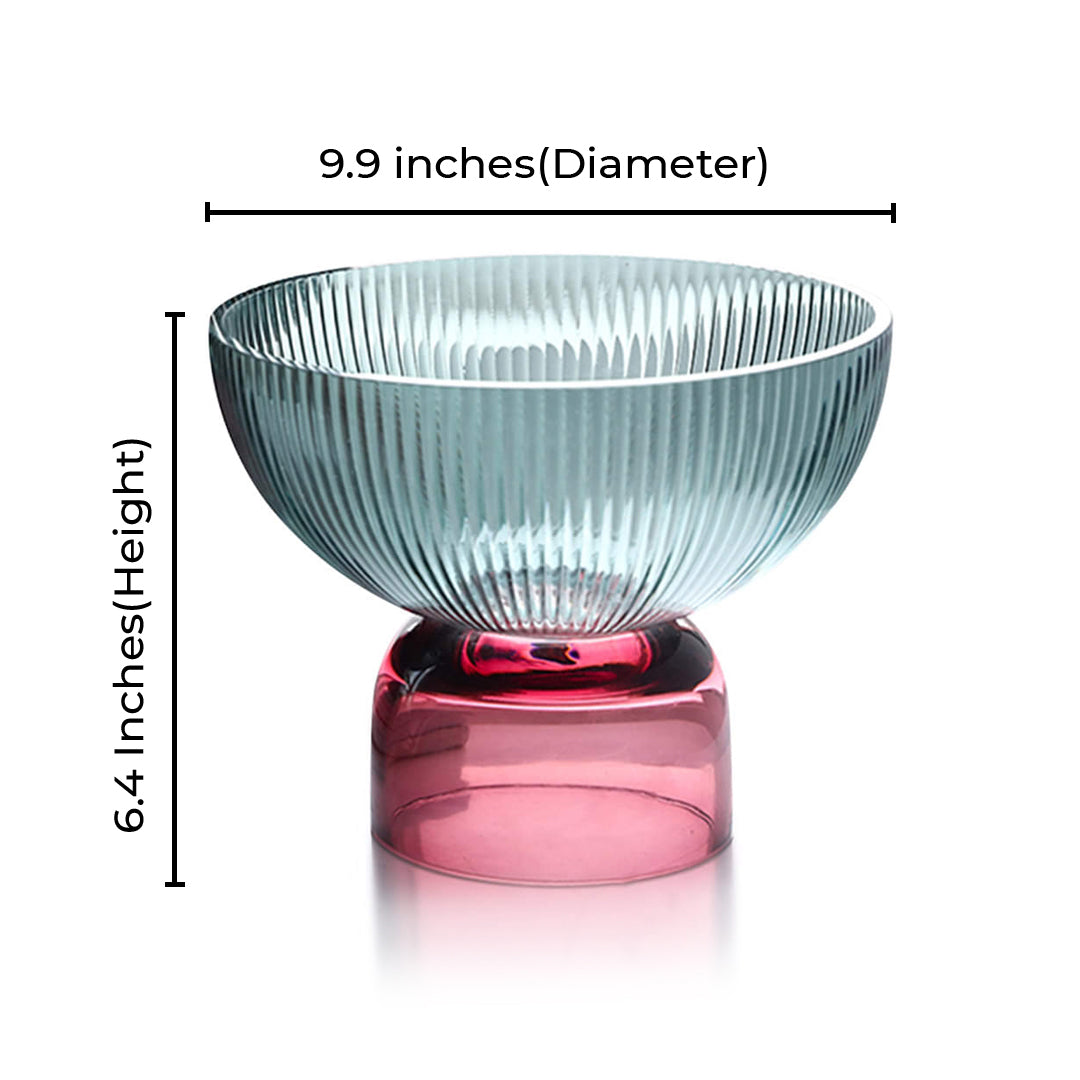 Grandeur Glass Multi Shades Round Serving Bowl