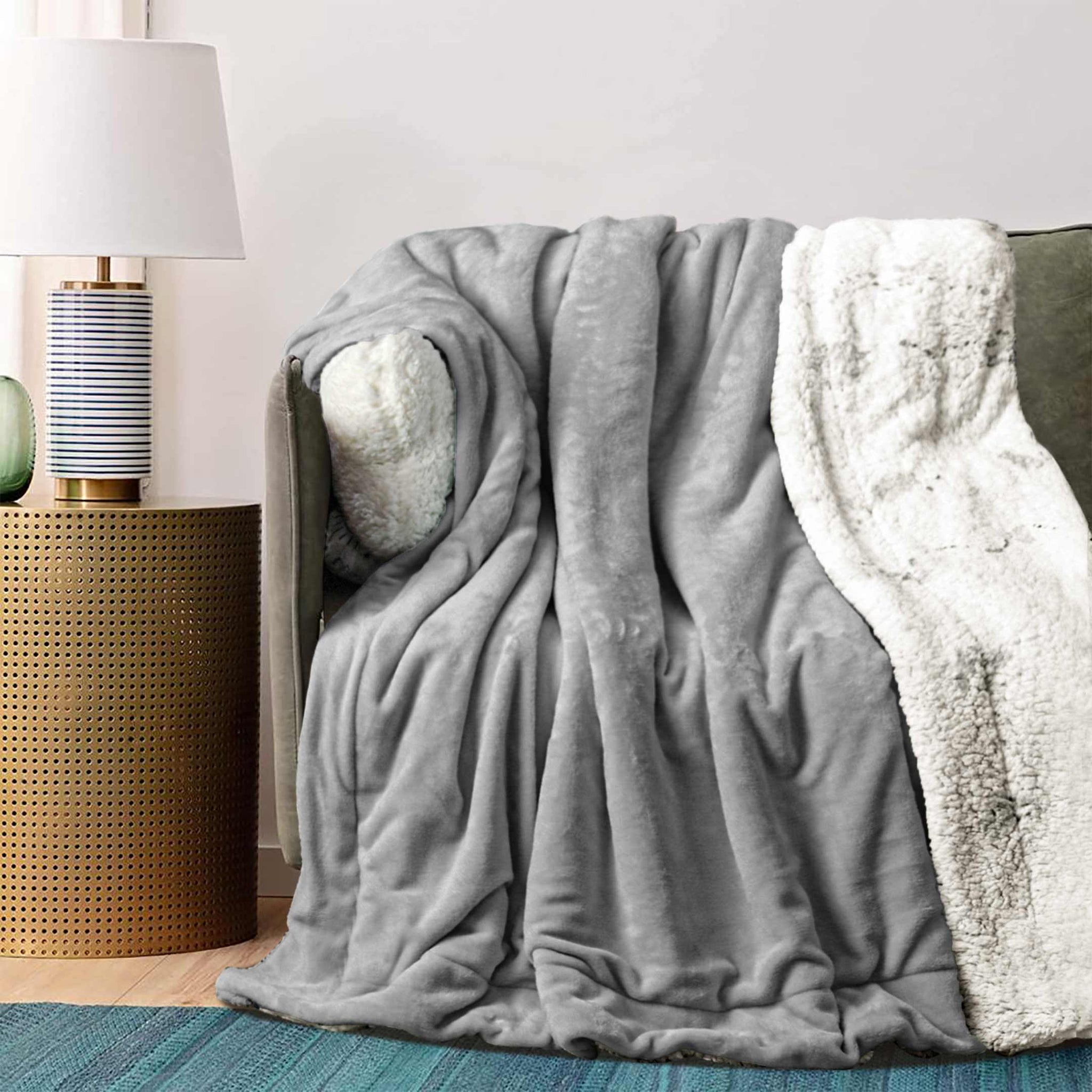 Grey TieDye Sherpa Blanket