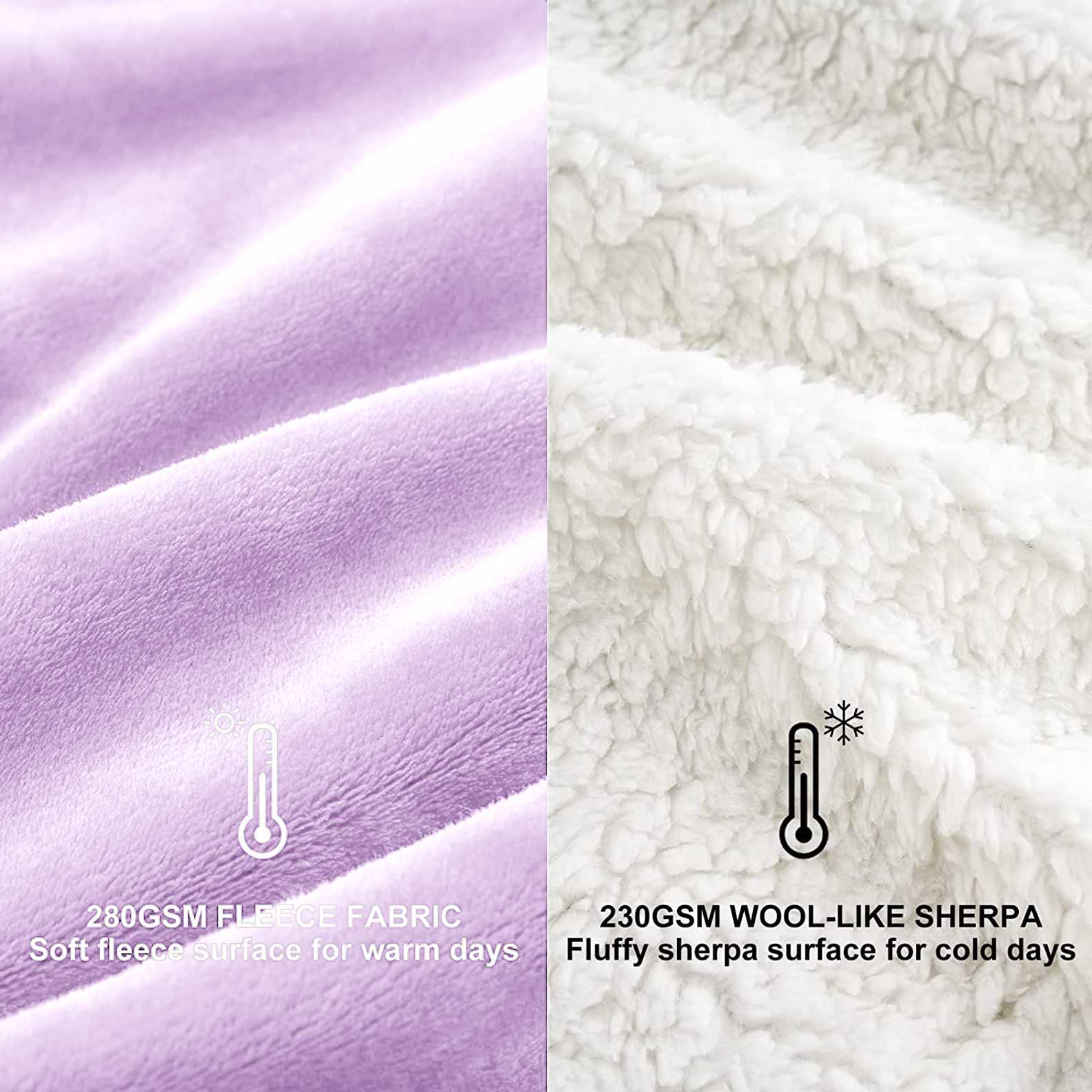 Ultra Soft Sherpa Throw Blanket - Lilac