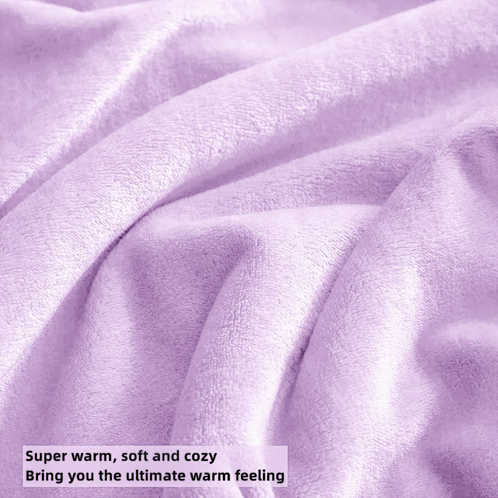 Fluffy Mink Fleece Throw Blanket- Lilac
