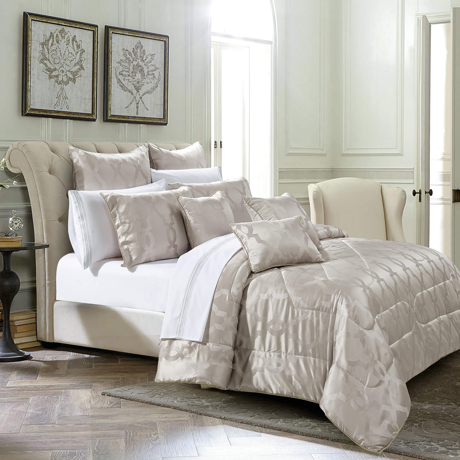Jacquard Fabric Quilted Bedspread Set -1 Bedspread 2 Pillow covers (4327353712749)