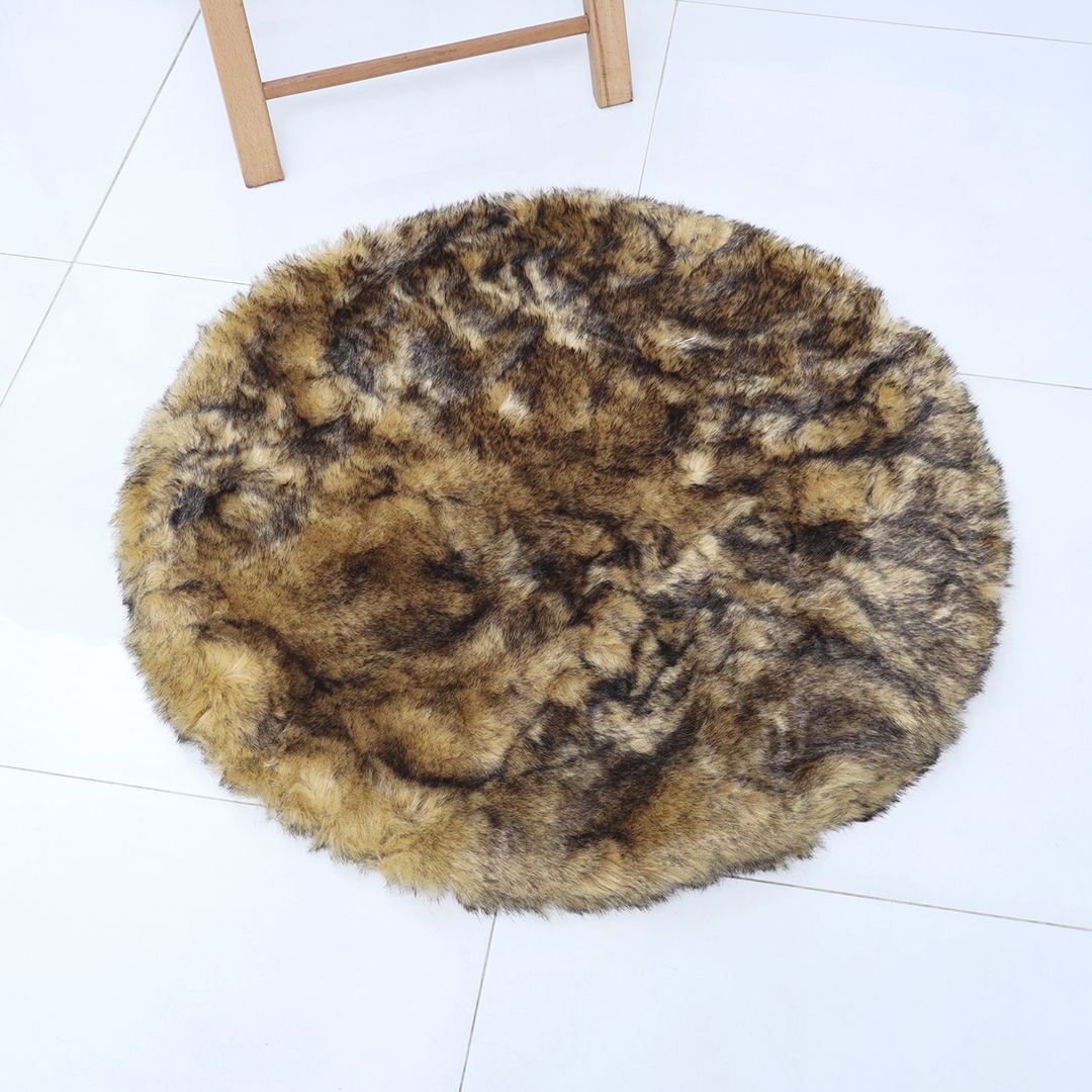 Tiger Printed Anti-Slip Round Shaggy Rug