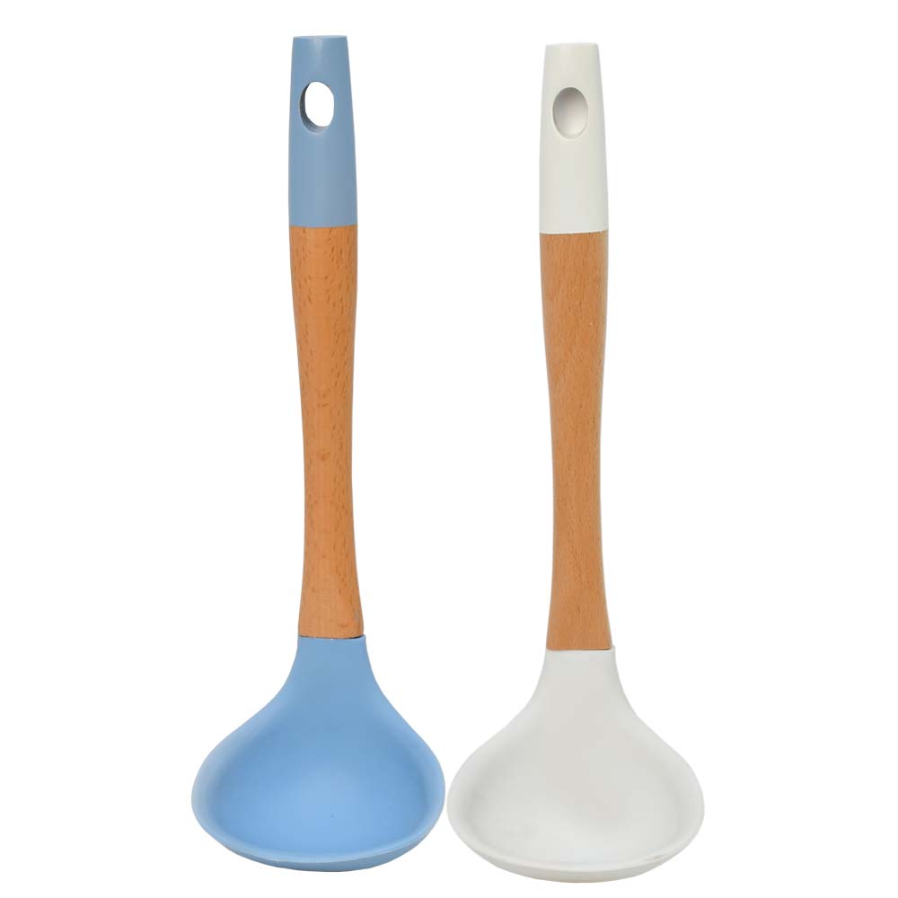 Bamboo Wood Silicon Soup Ladle (4410330316909)