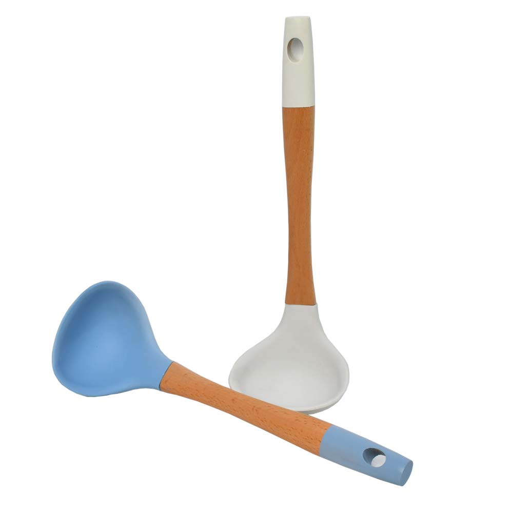 Bamboo Wood Silicon Soup Ladle (4410330316909)