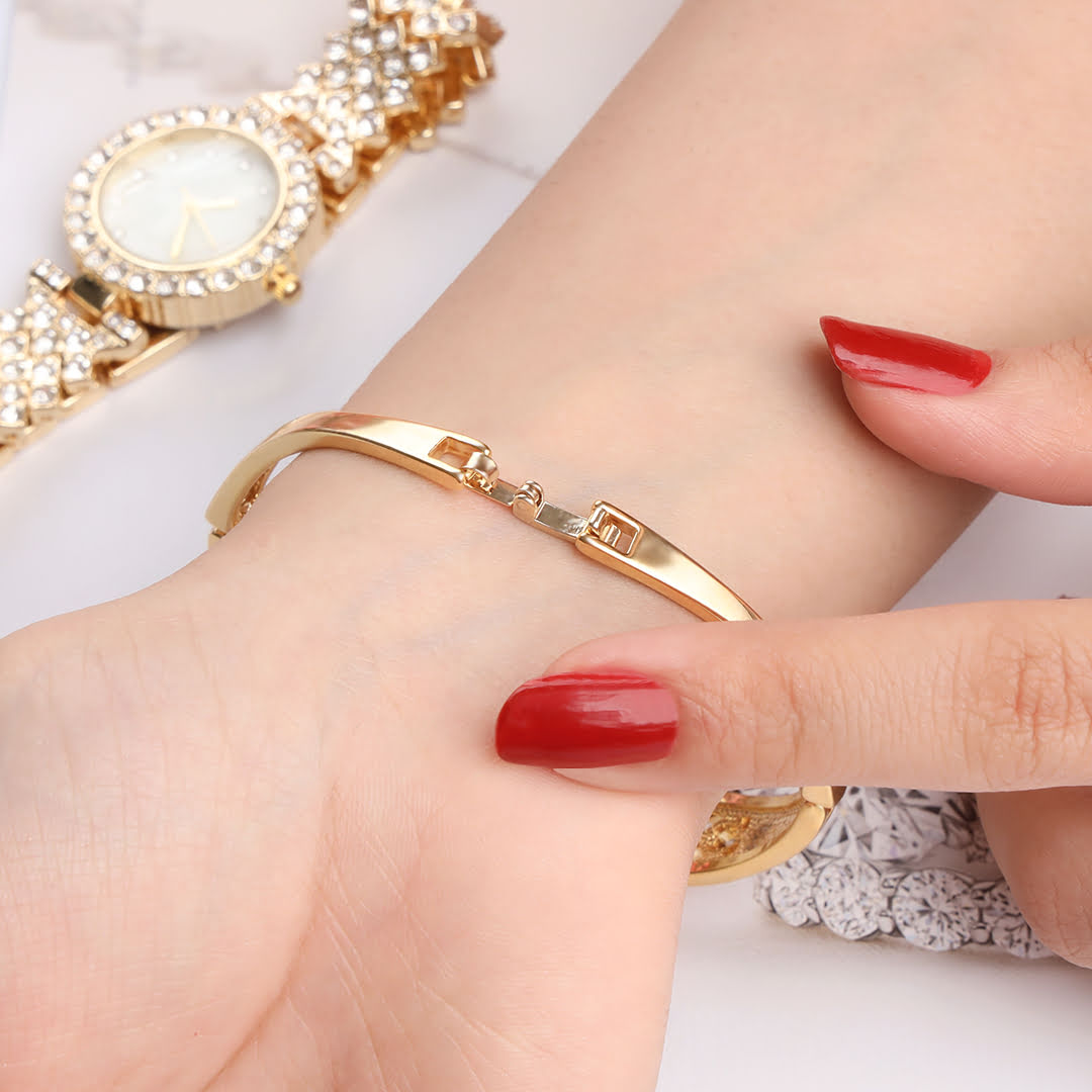 Spunky Crystal Accented Bridal Watch Gift Set