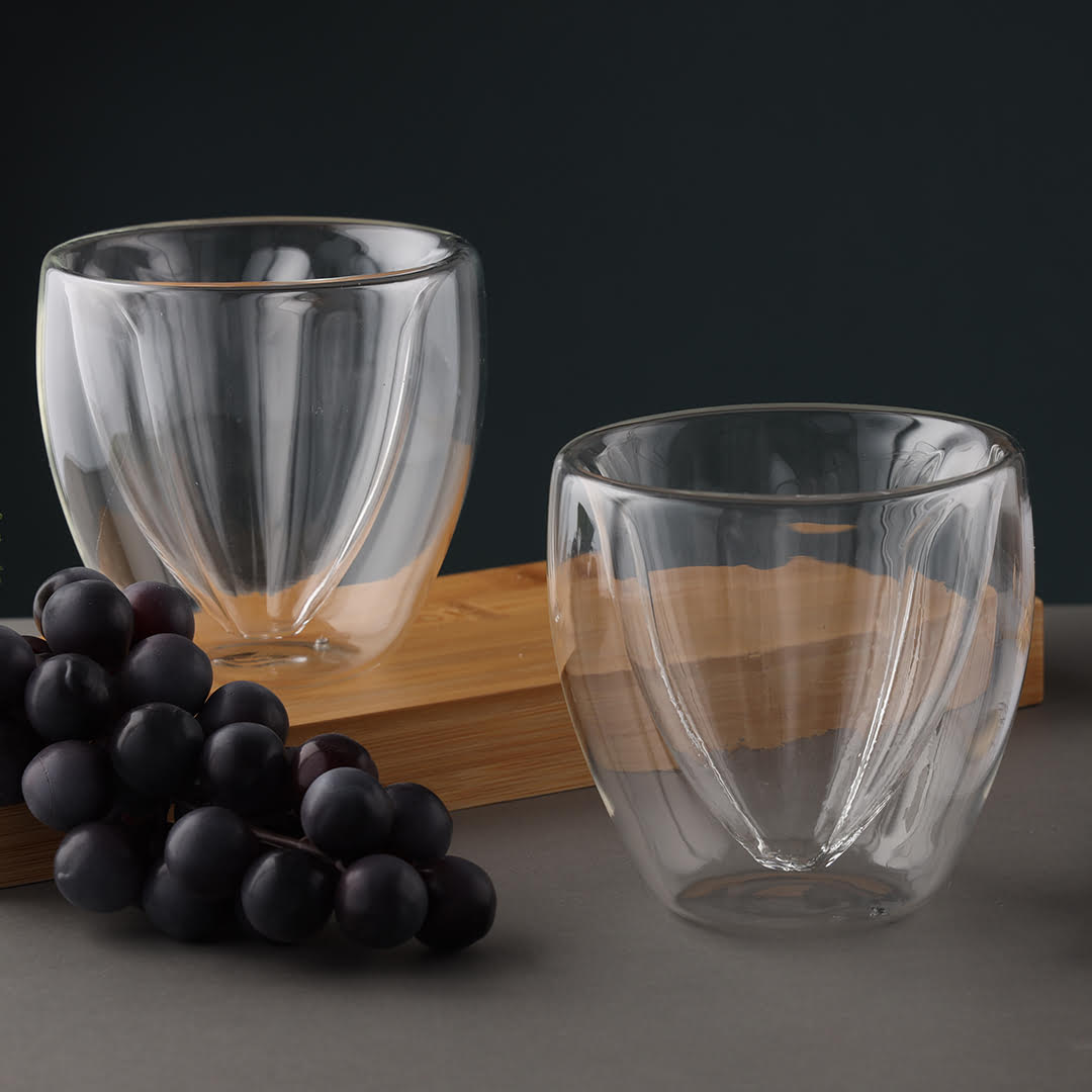 Bistro Classic Double Wall Flower Shape Glass