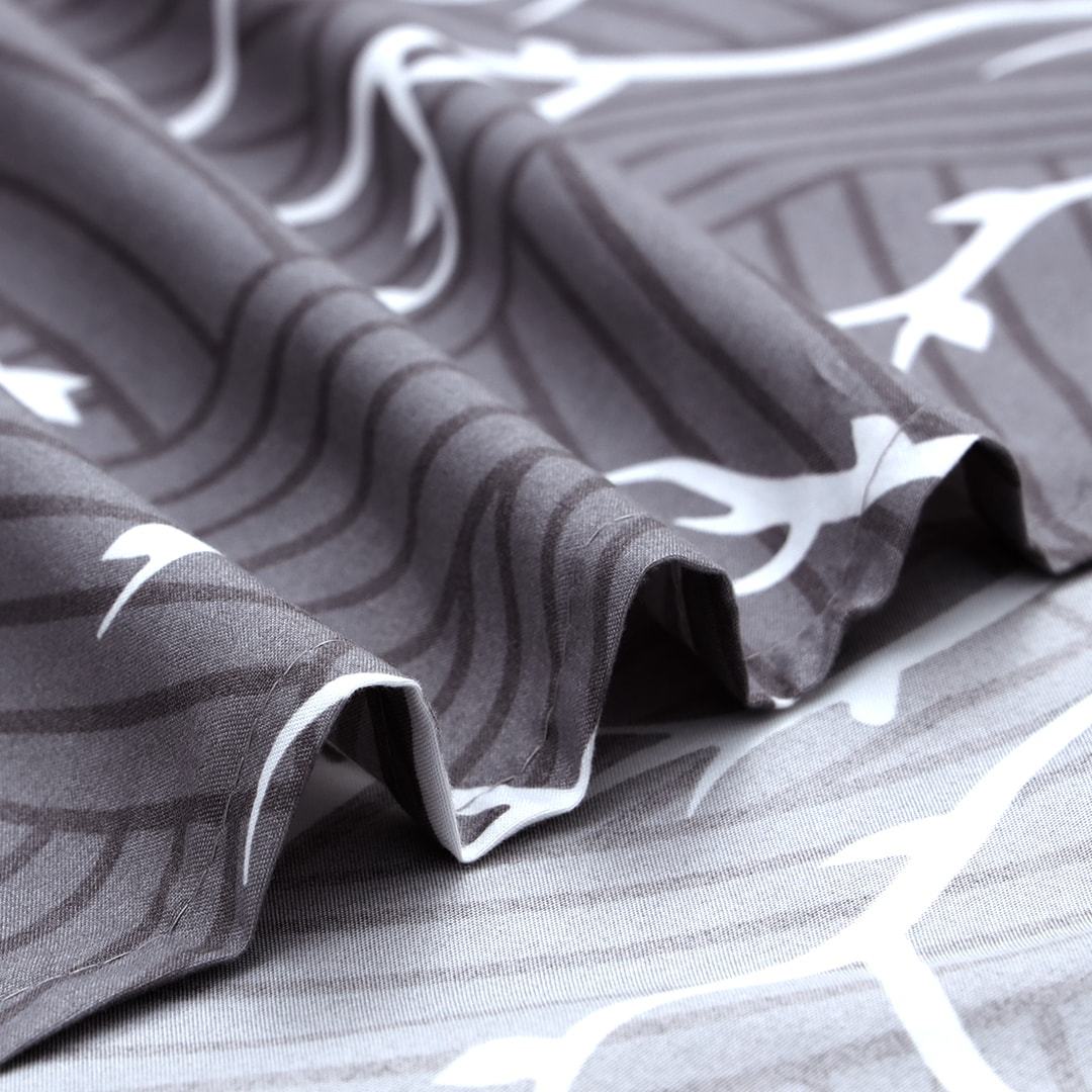 Grey Boughs Design Microfiber Duvet Cover Set