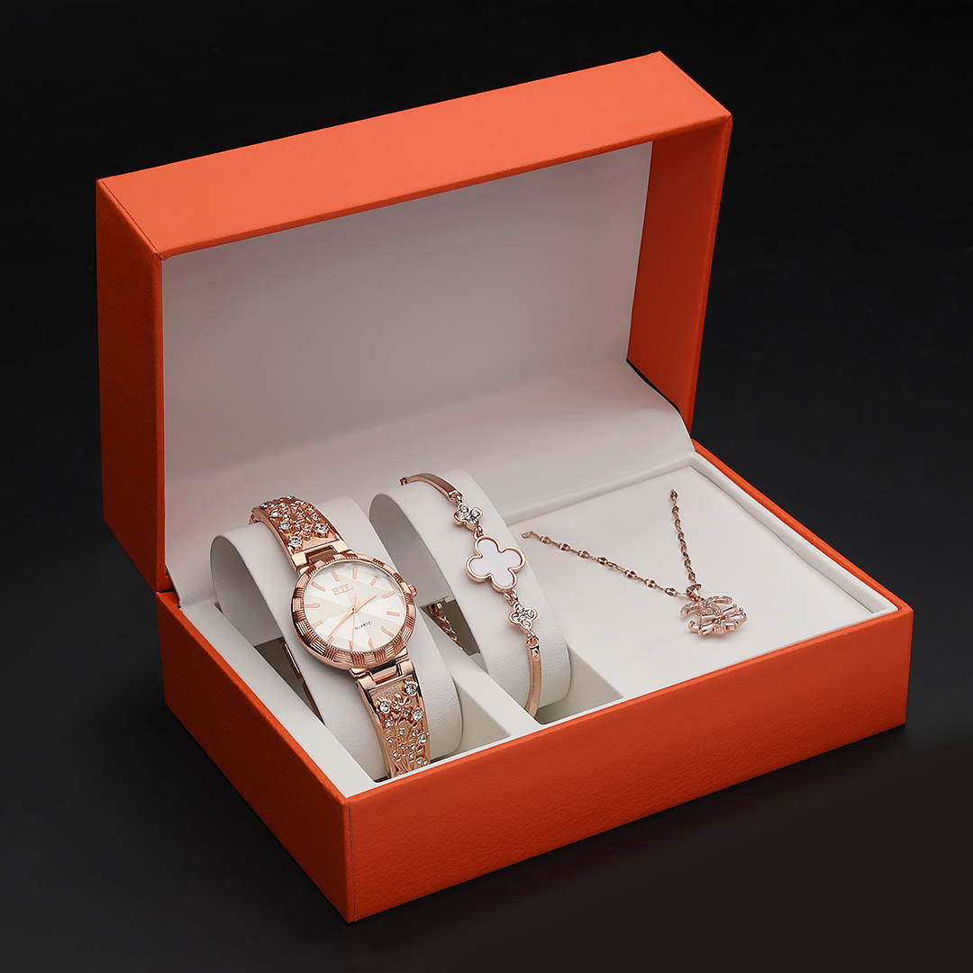 Elixir Golden Accented Bridal Watch Gift Set