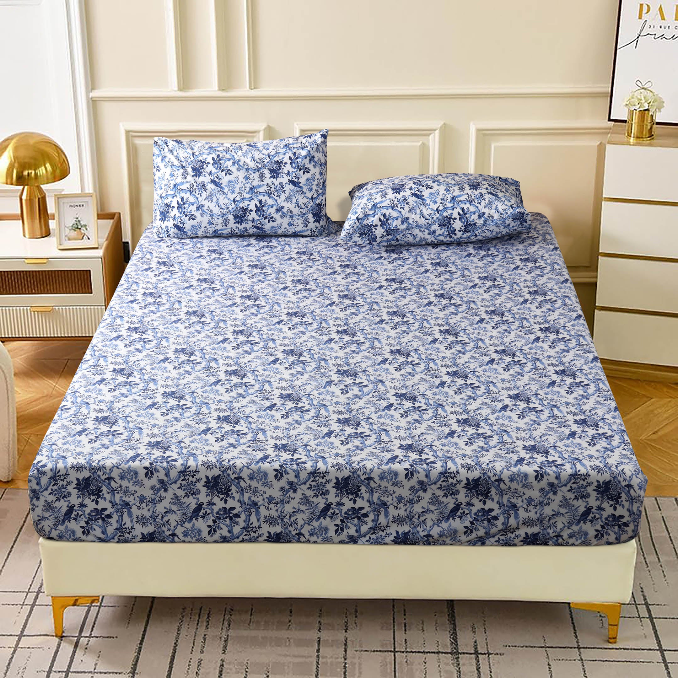 Indigo Haze 3-piece Fitted Sheet Set