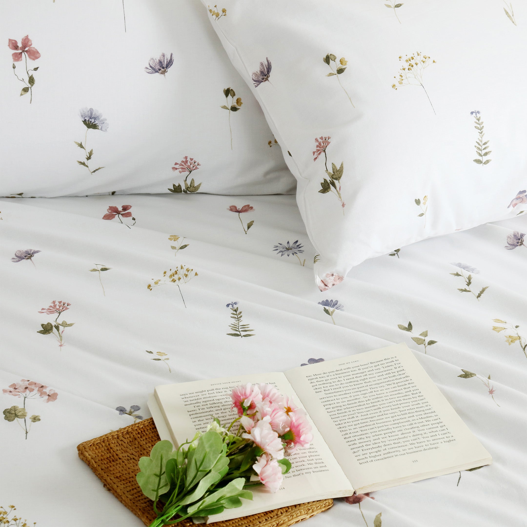 Painted Bloom Flat Sheet Set
