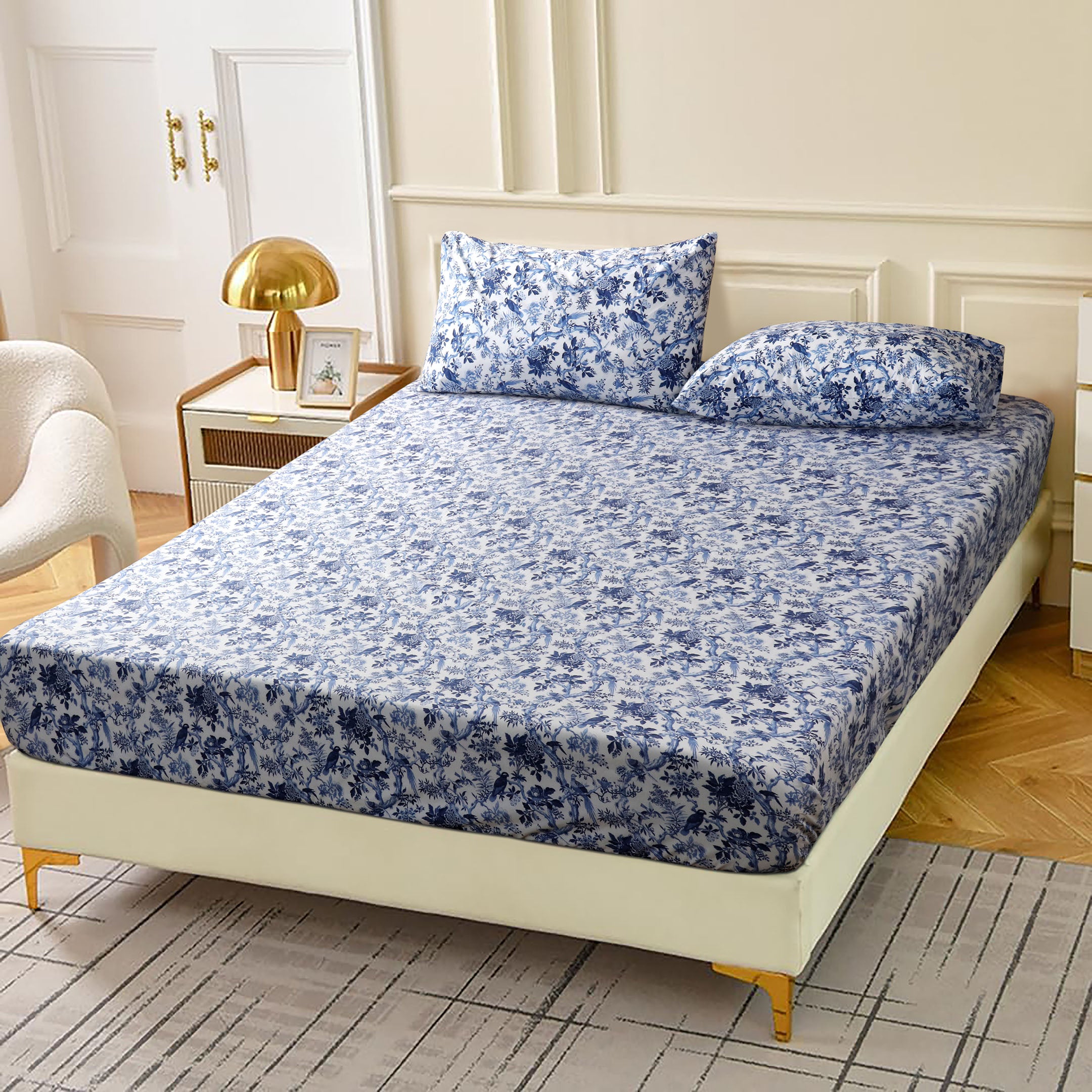 Indigo Haze 3-piece Fitted Sheet Set