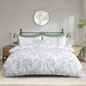 Sage Solace Printed Summer Duvet Cover
