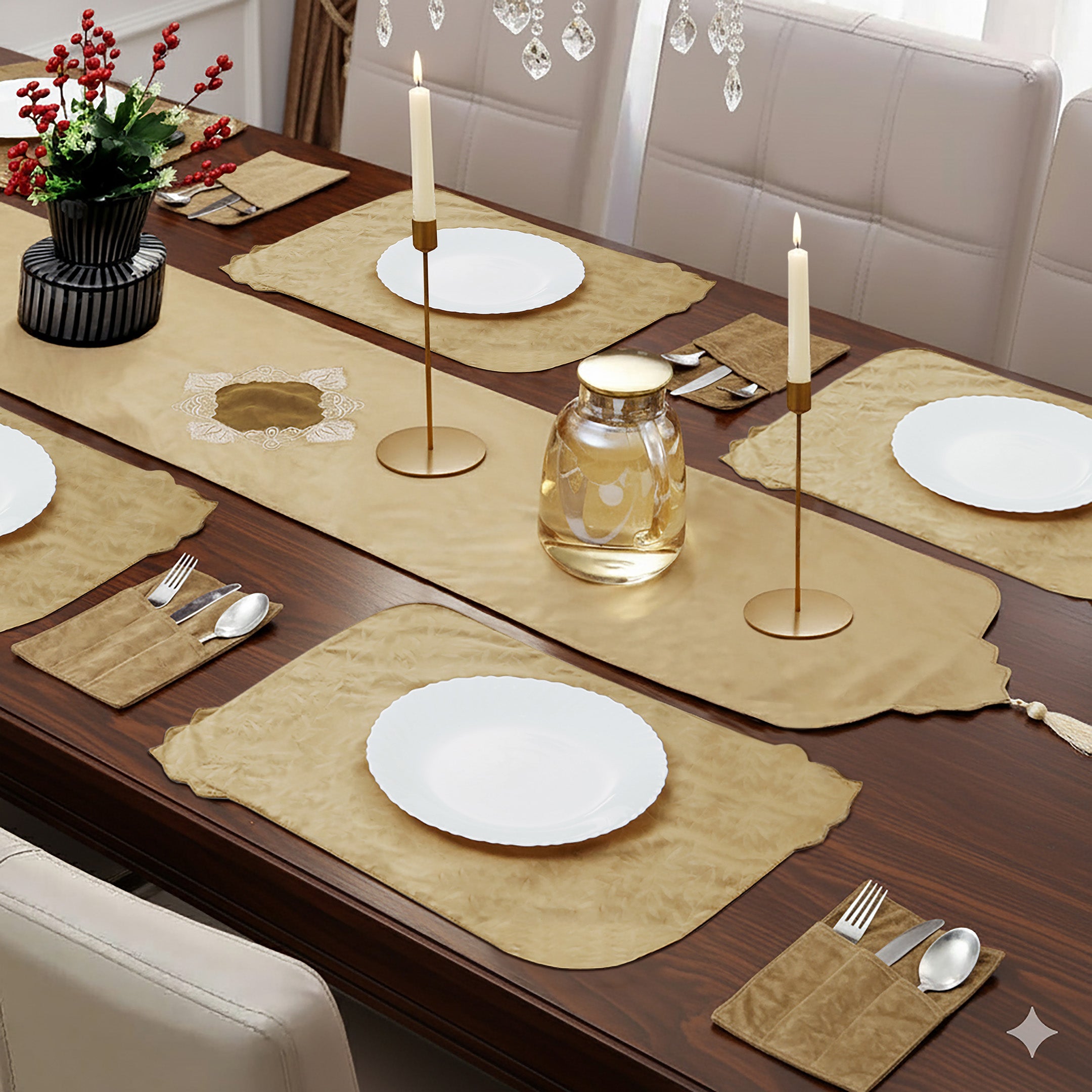 Velour Elegance - Dining Table Set