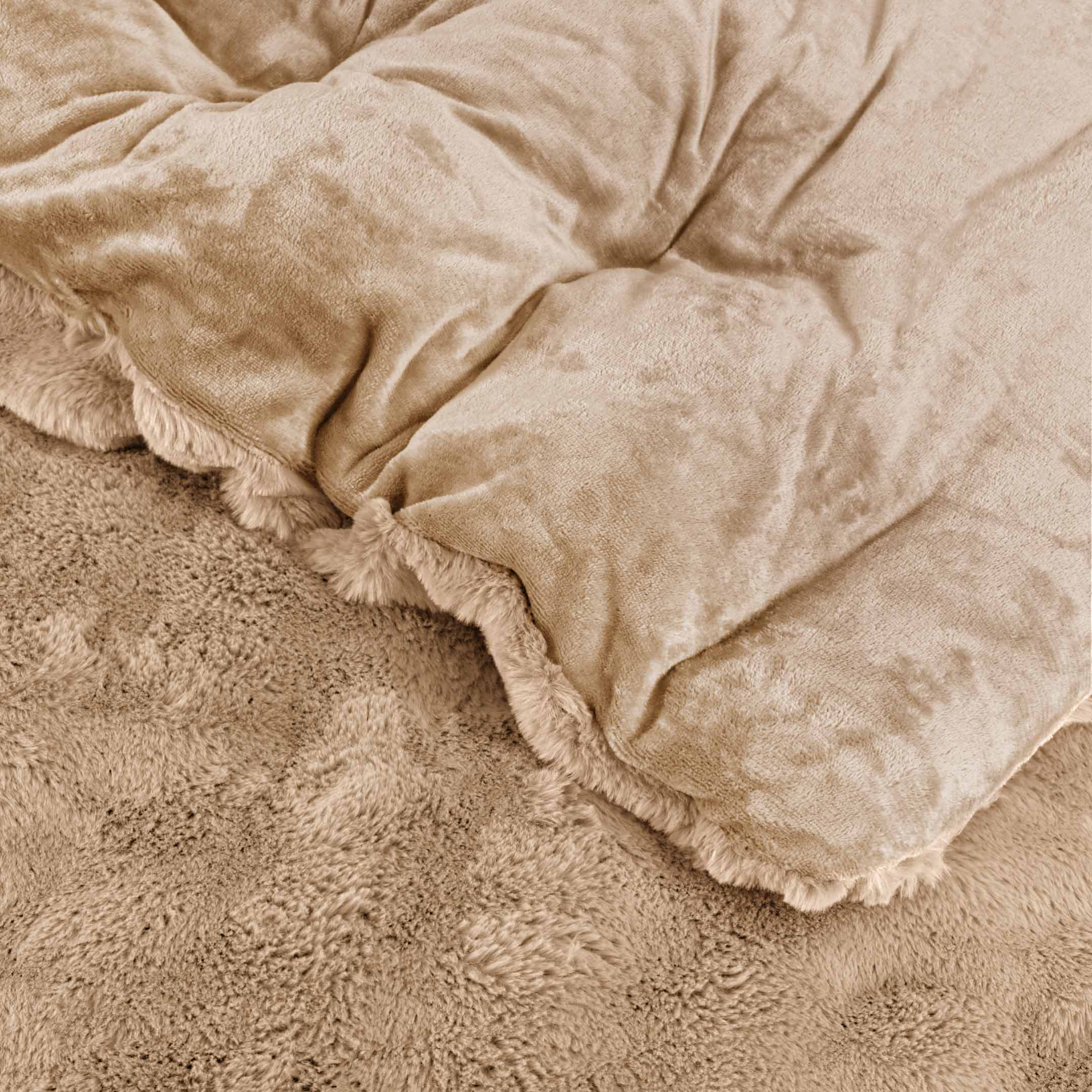 Bubble Fur Fleece Razaye Set-6 pcs Iced Latte