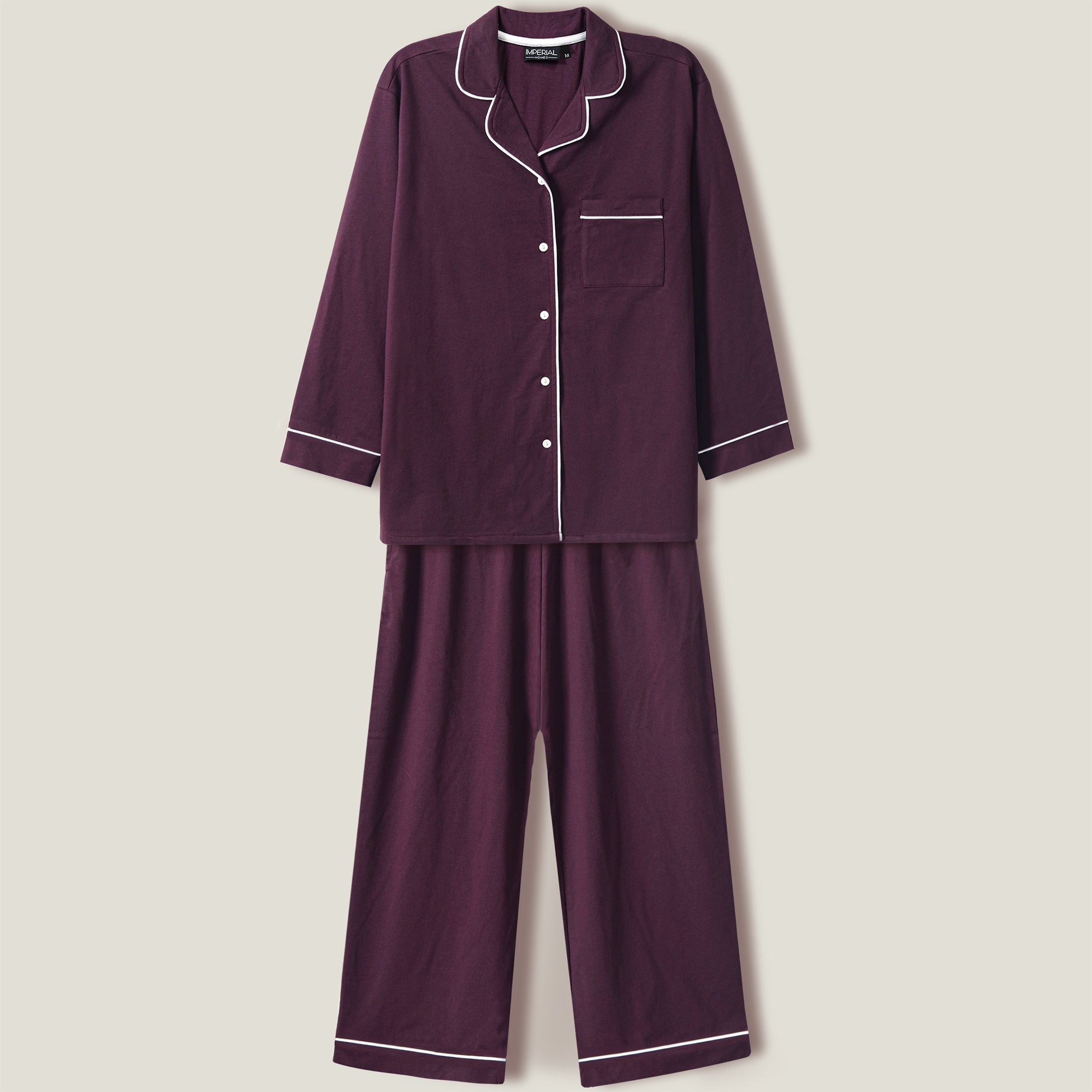 Solid Plum Lounge wear-2pc set