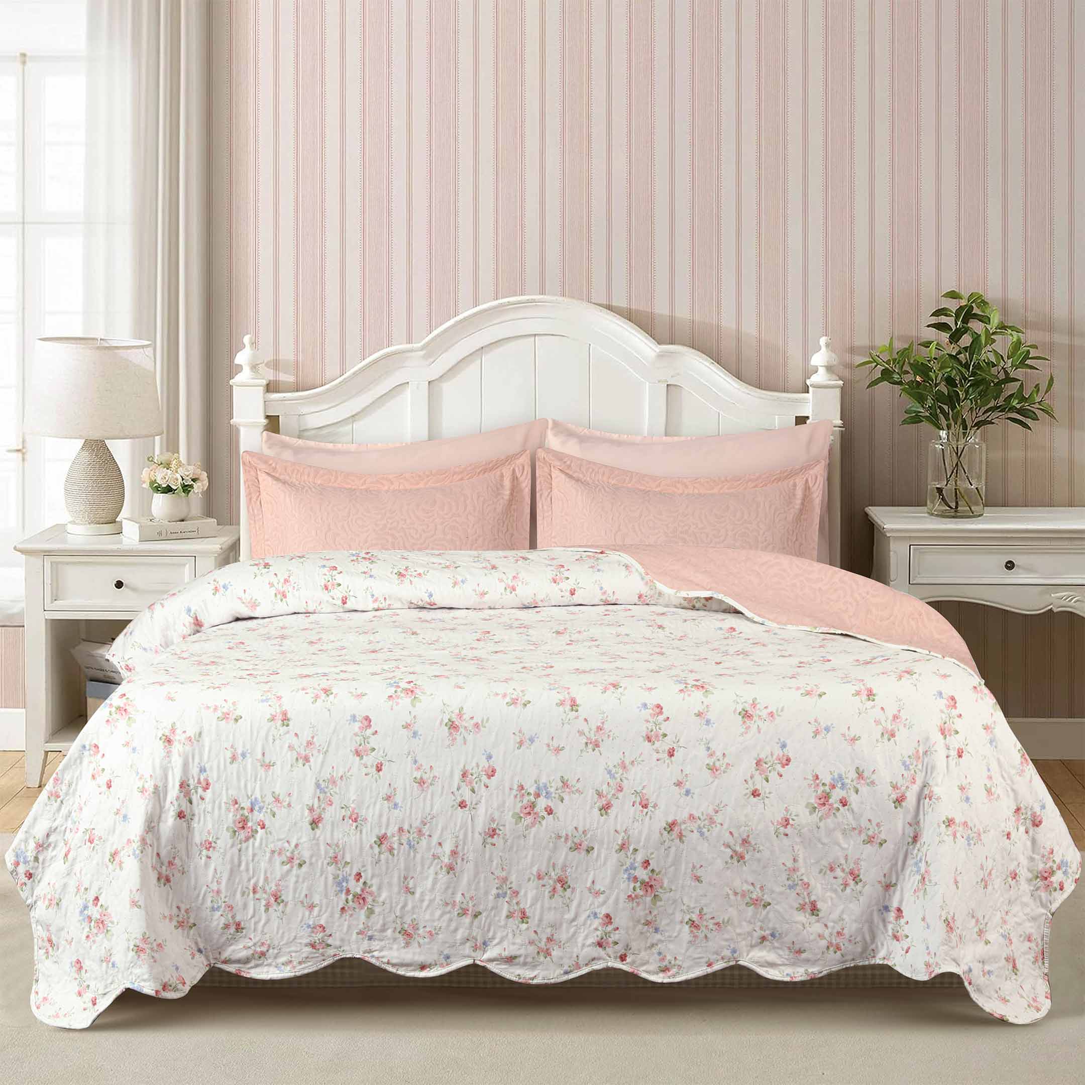 Blush Reverie Jacquard Summer Bedspread 6PCS Set