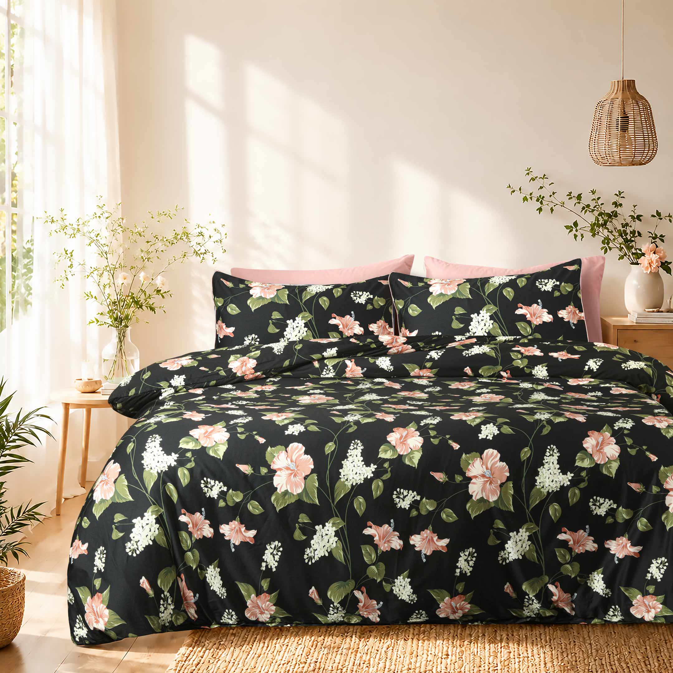 Noire Garden Duvet Cover-3pc Set