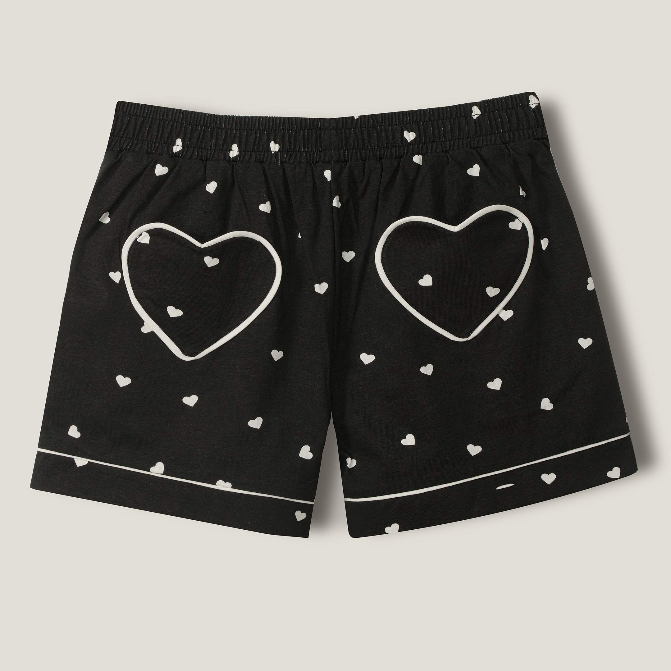 White Heart Printed Lounge wear- 2pc set