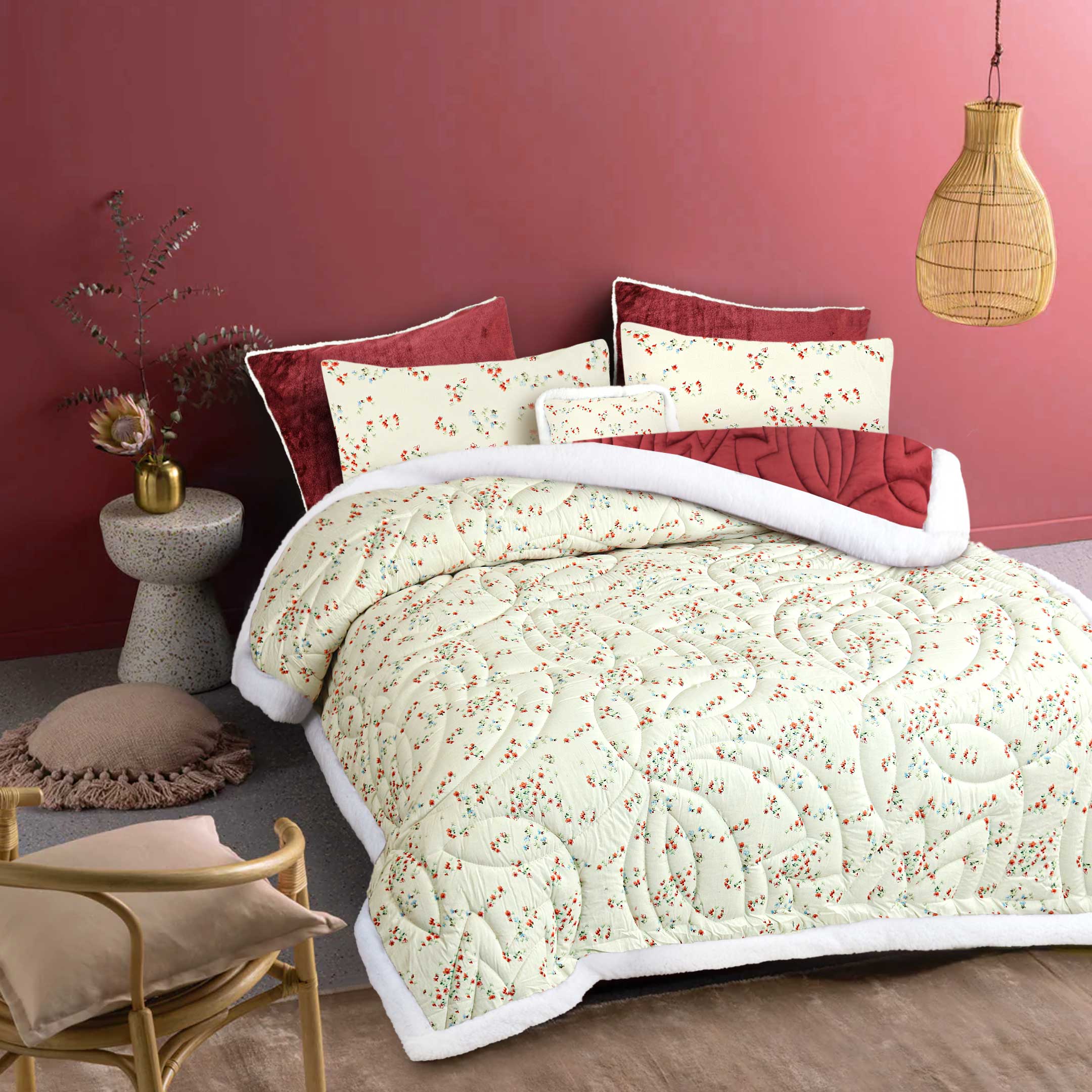 Warm Cottage-Marshmallow Bedding 7 pcs