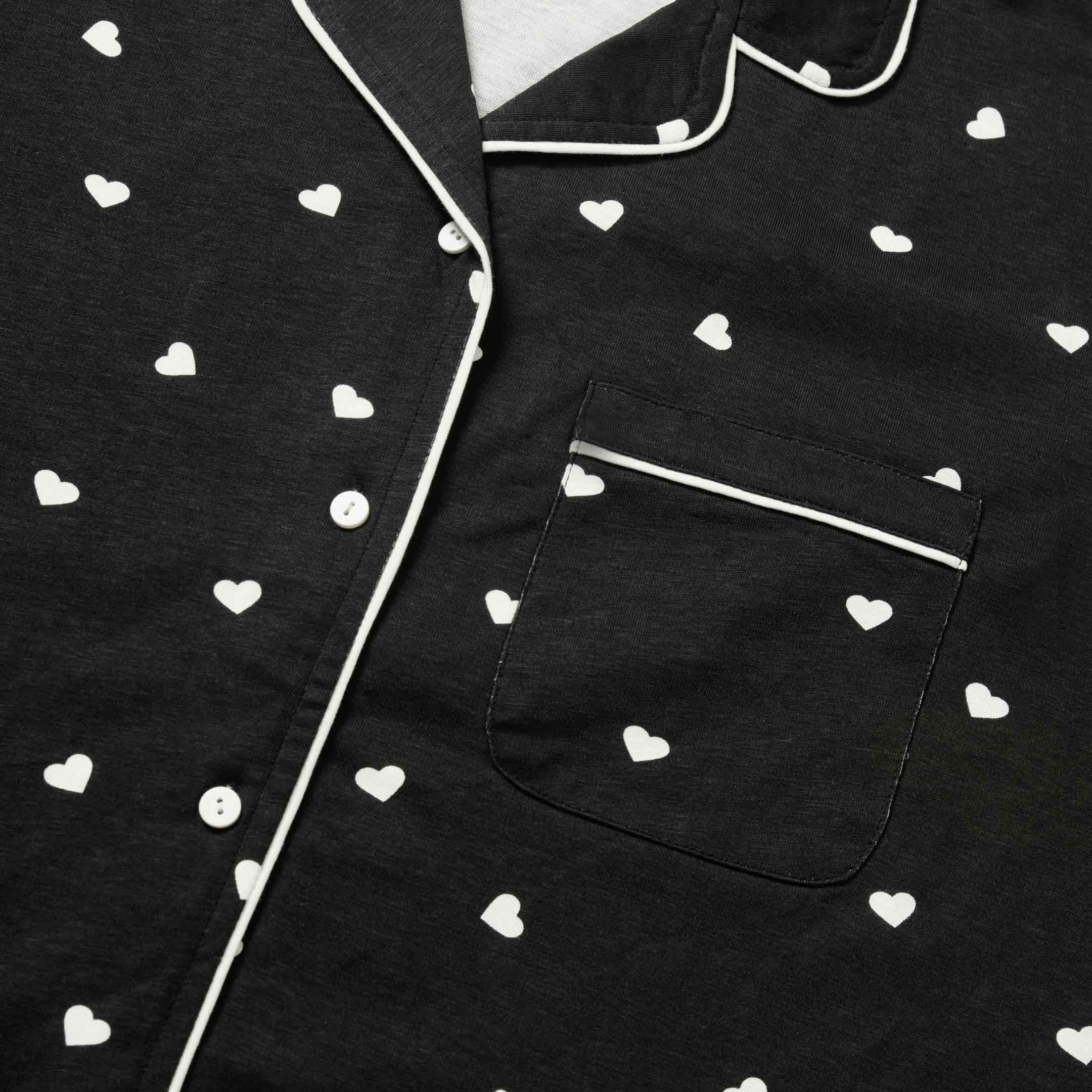 White Heart Printed Lounge wear- 2pc set