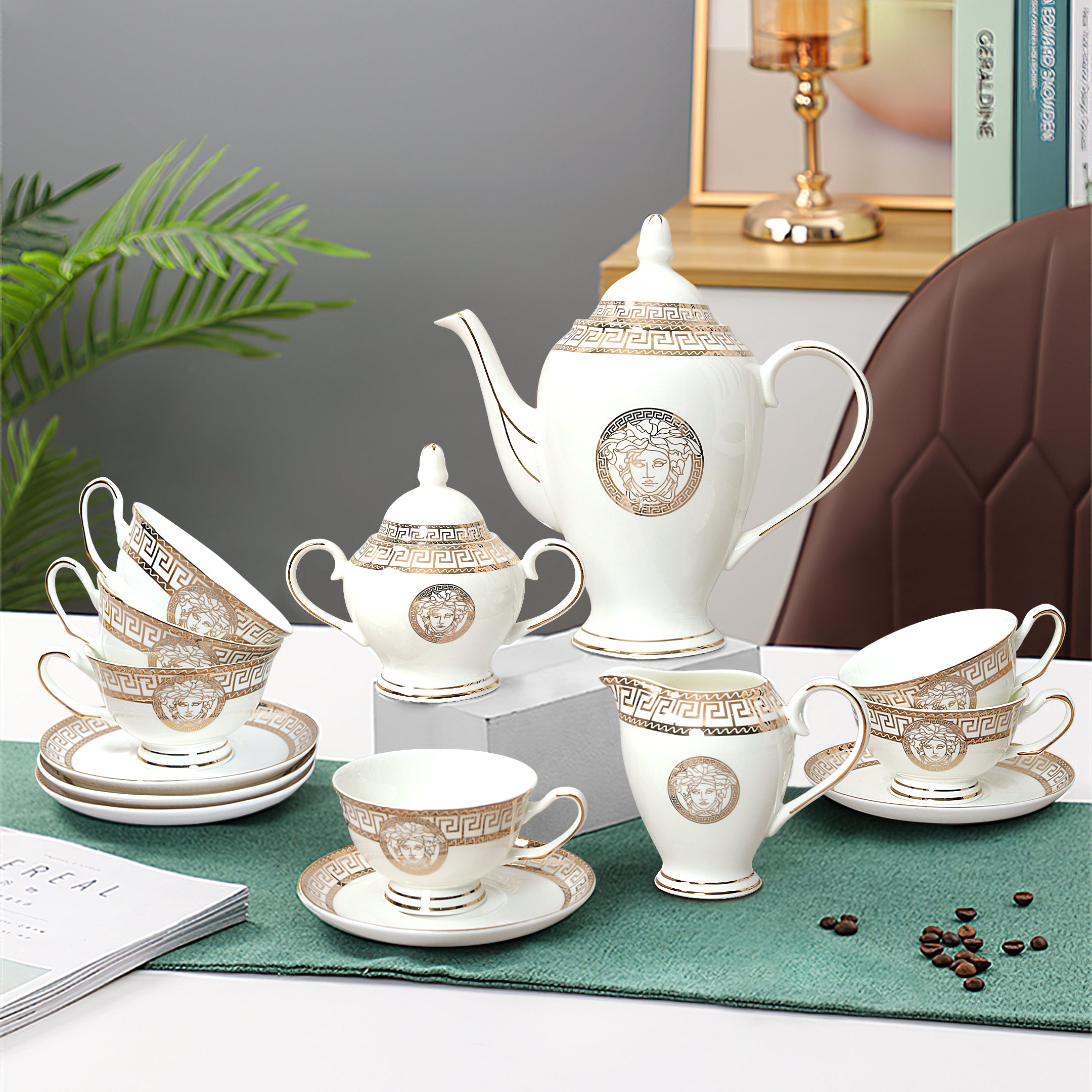 15-Pcs Elegant Pattern Tea Set