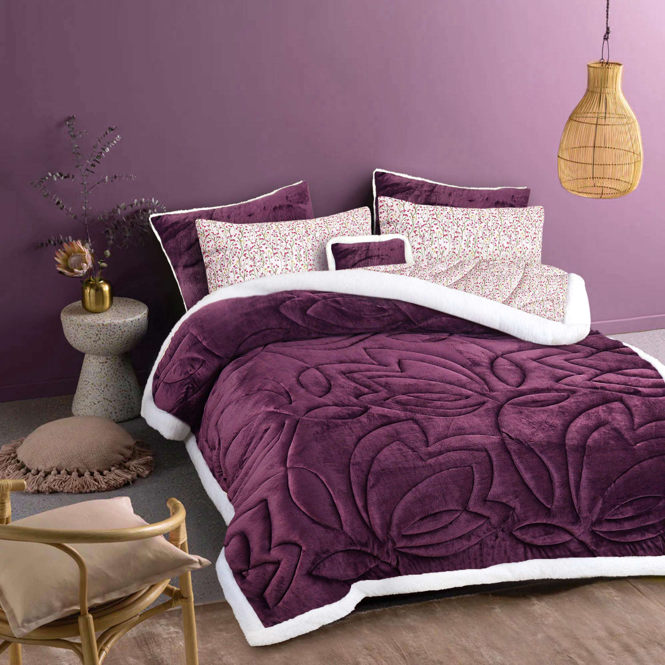 Frosted Petals-Marshmallow Bedding 7 pcs