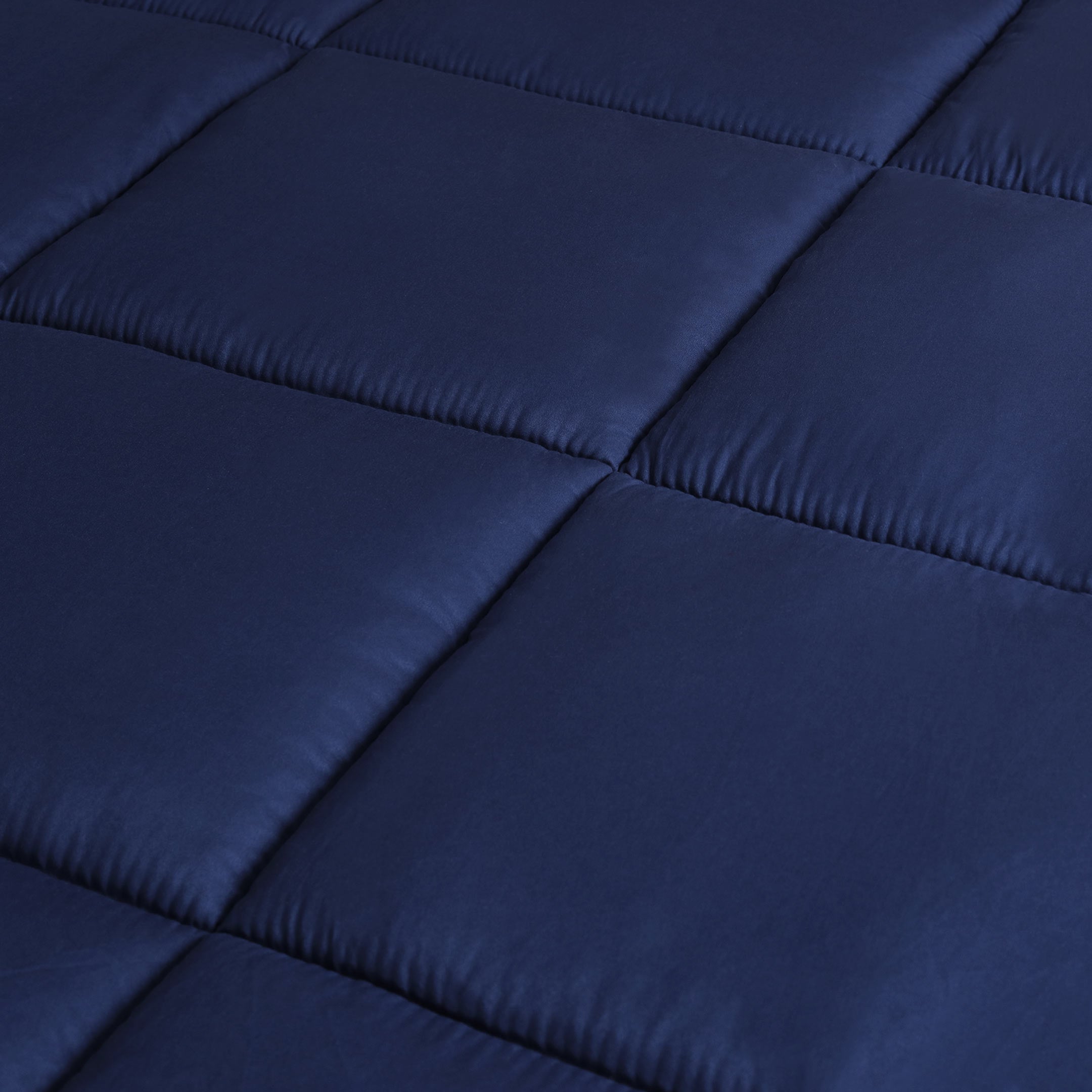 Square Quilted Mattress Topper Navy