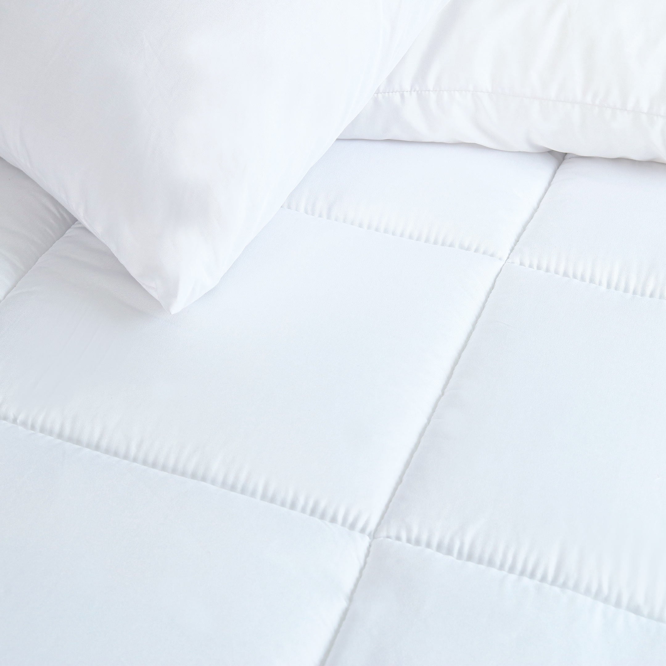 Square Quilted Mattress Topper White