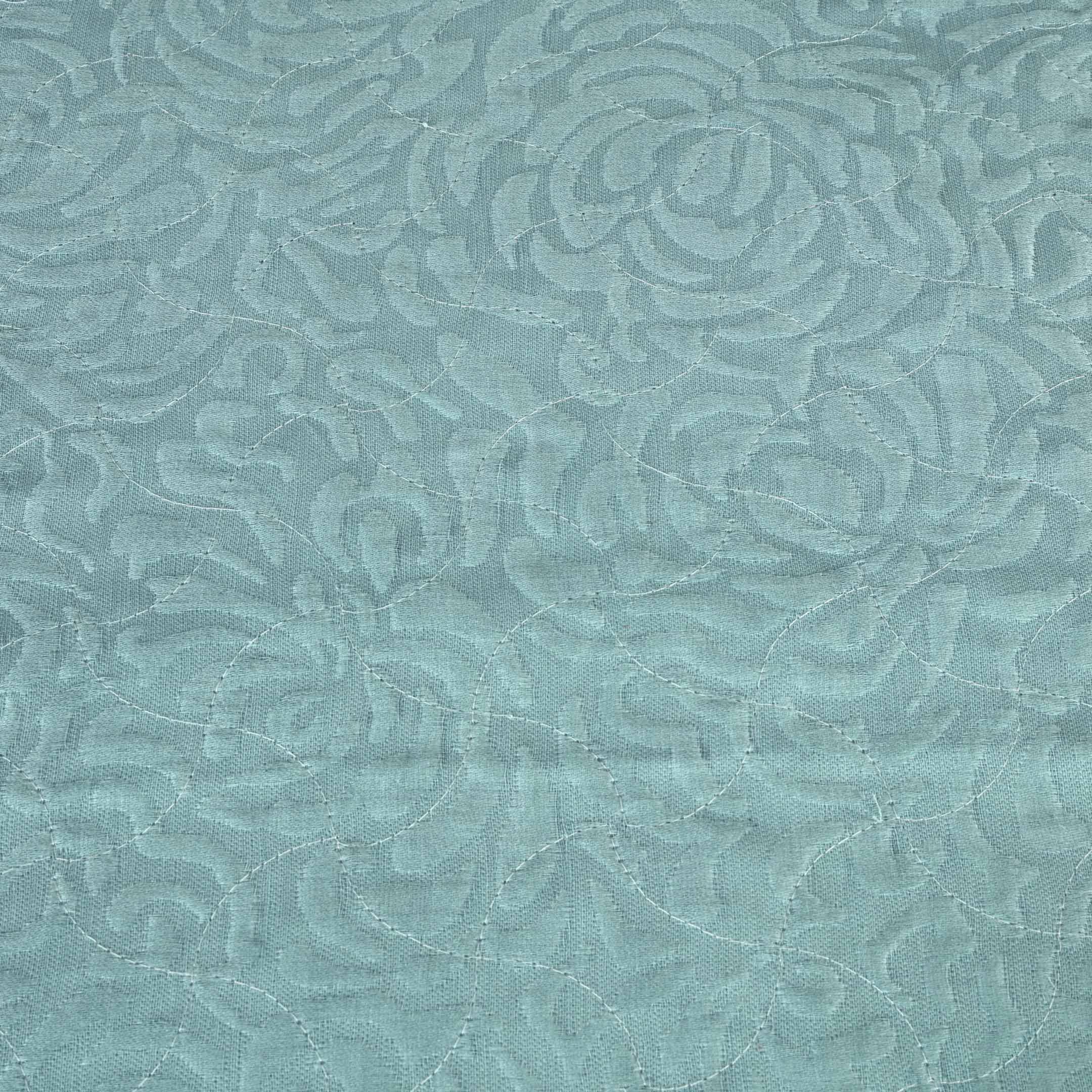 Serena Aqua Jacquard Summer Bedspread 6PCS Set