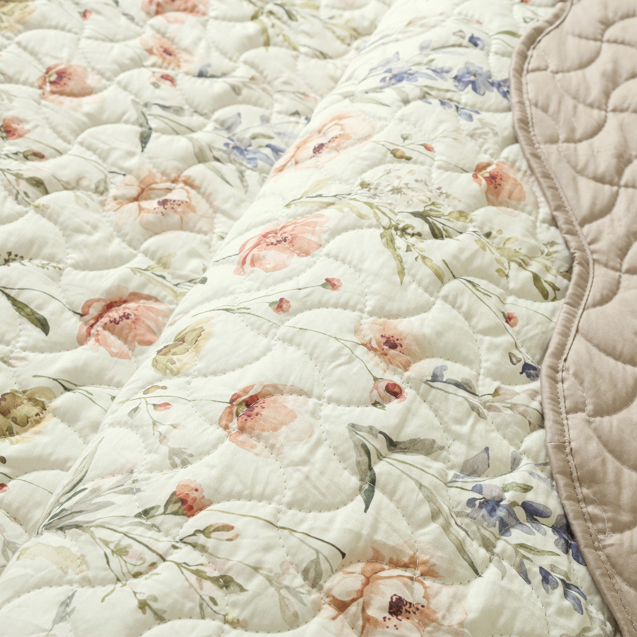Blossom Serende Summer Quilted Bedspread-3pc Set