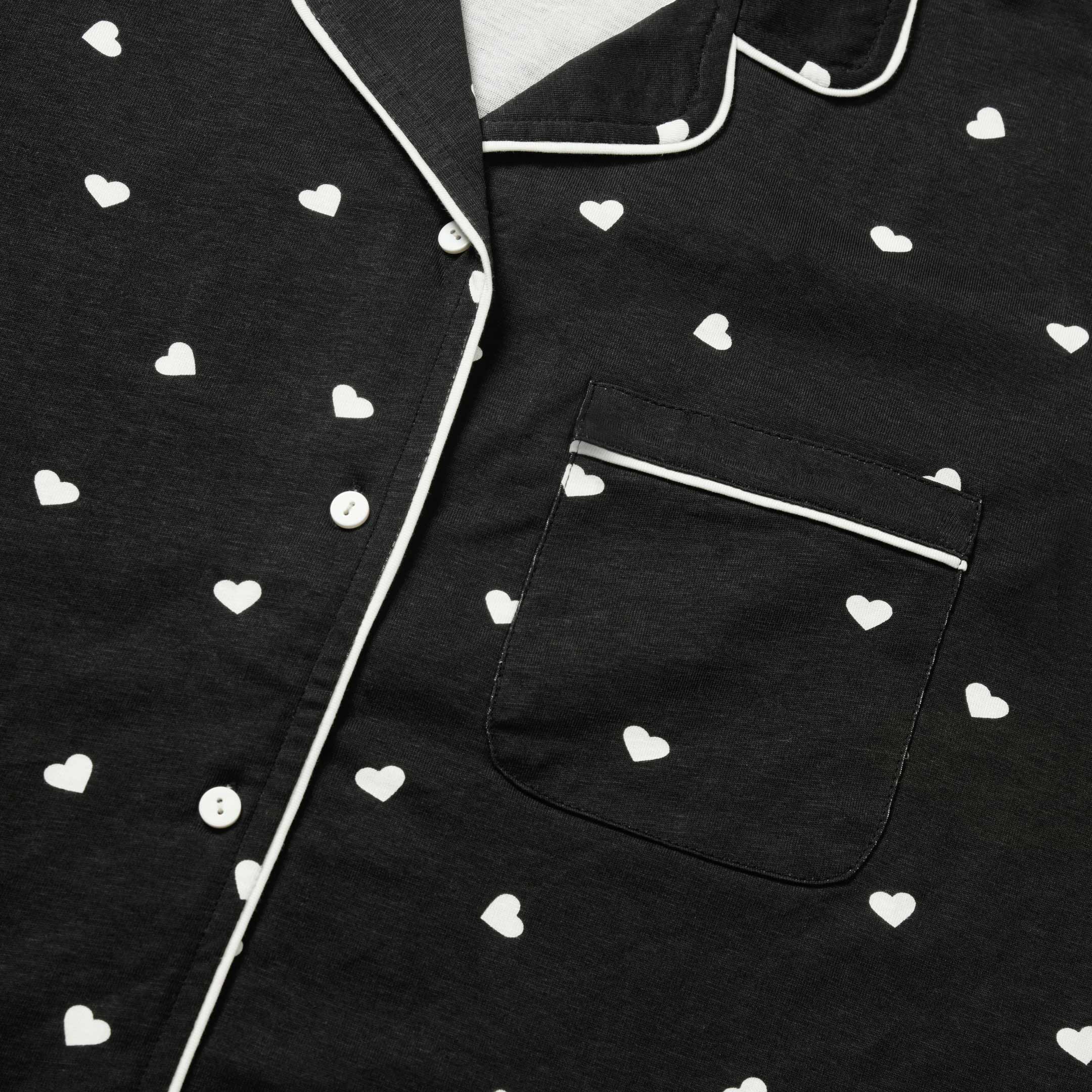 White Heart Printed Lounge wear- 2pc set