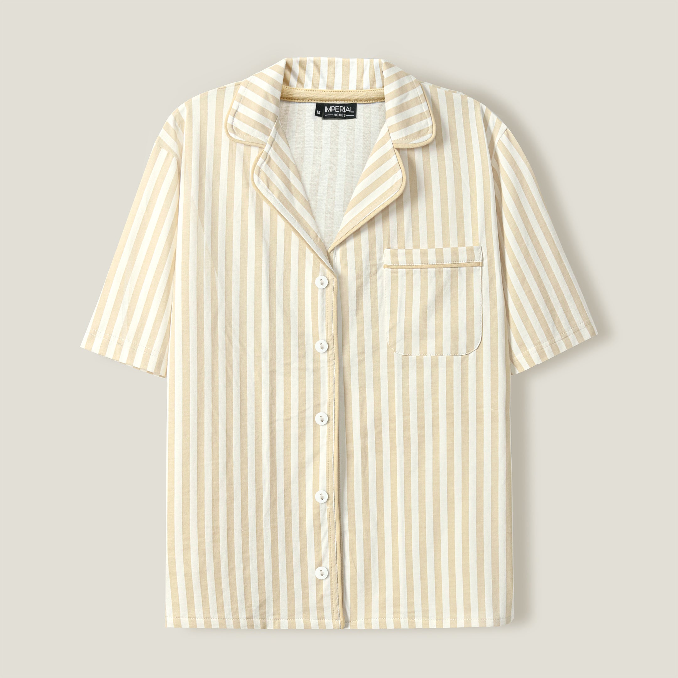 Beige Stripe Lounge wear- 2pc set
