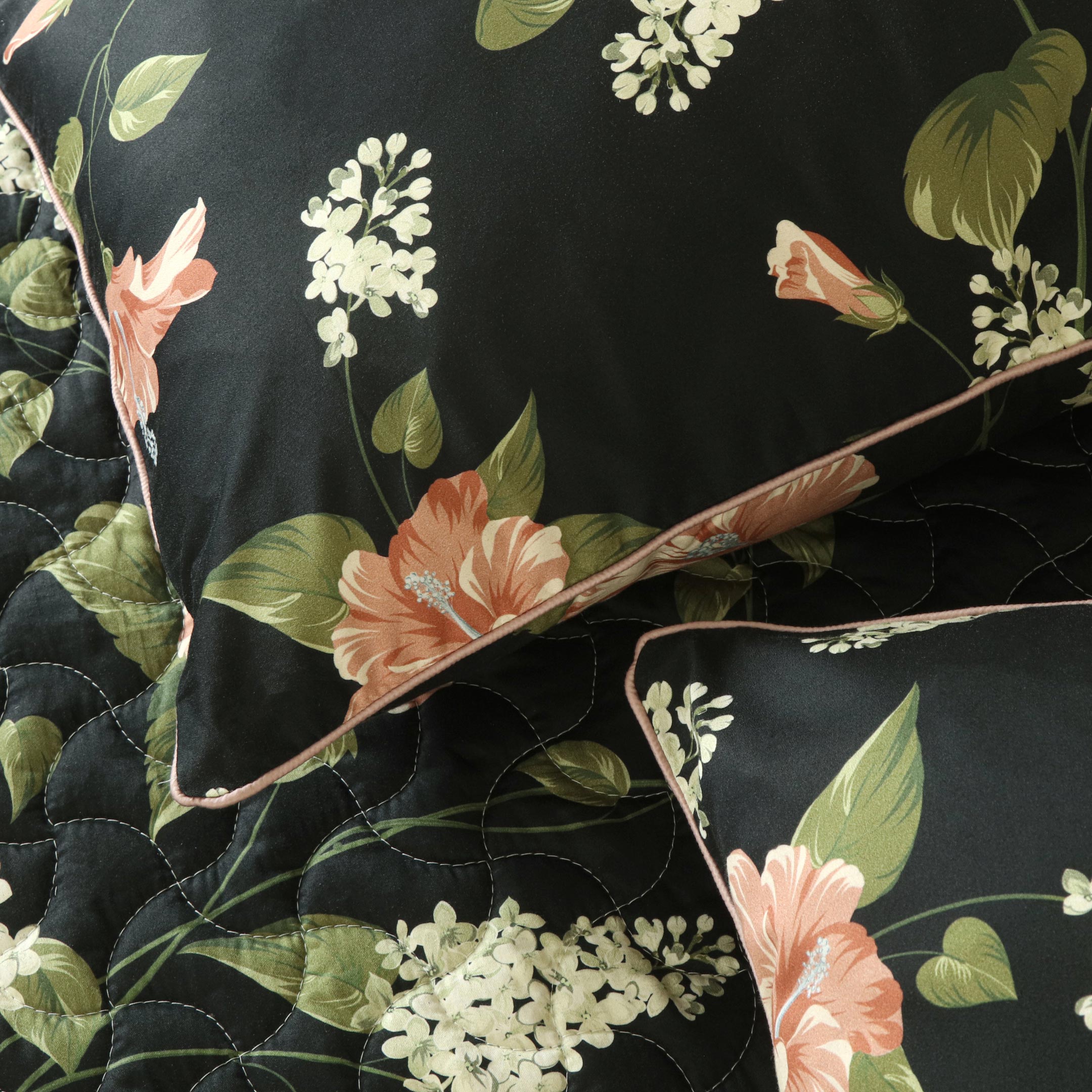 Noire Garden Summer Quilted Bedspread-3pc Set