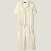 Beige Stripe Lounge wear- 2pc set